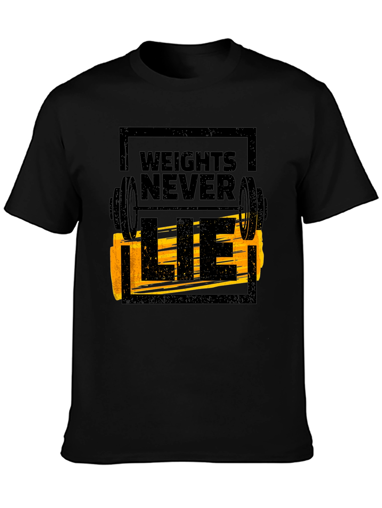 Weights Never Lie Black Graphic T-Shirt