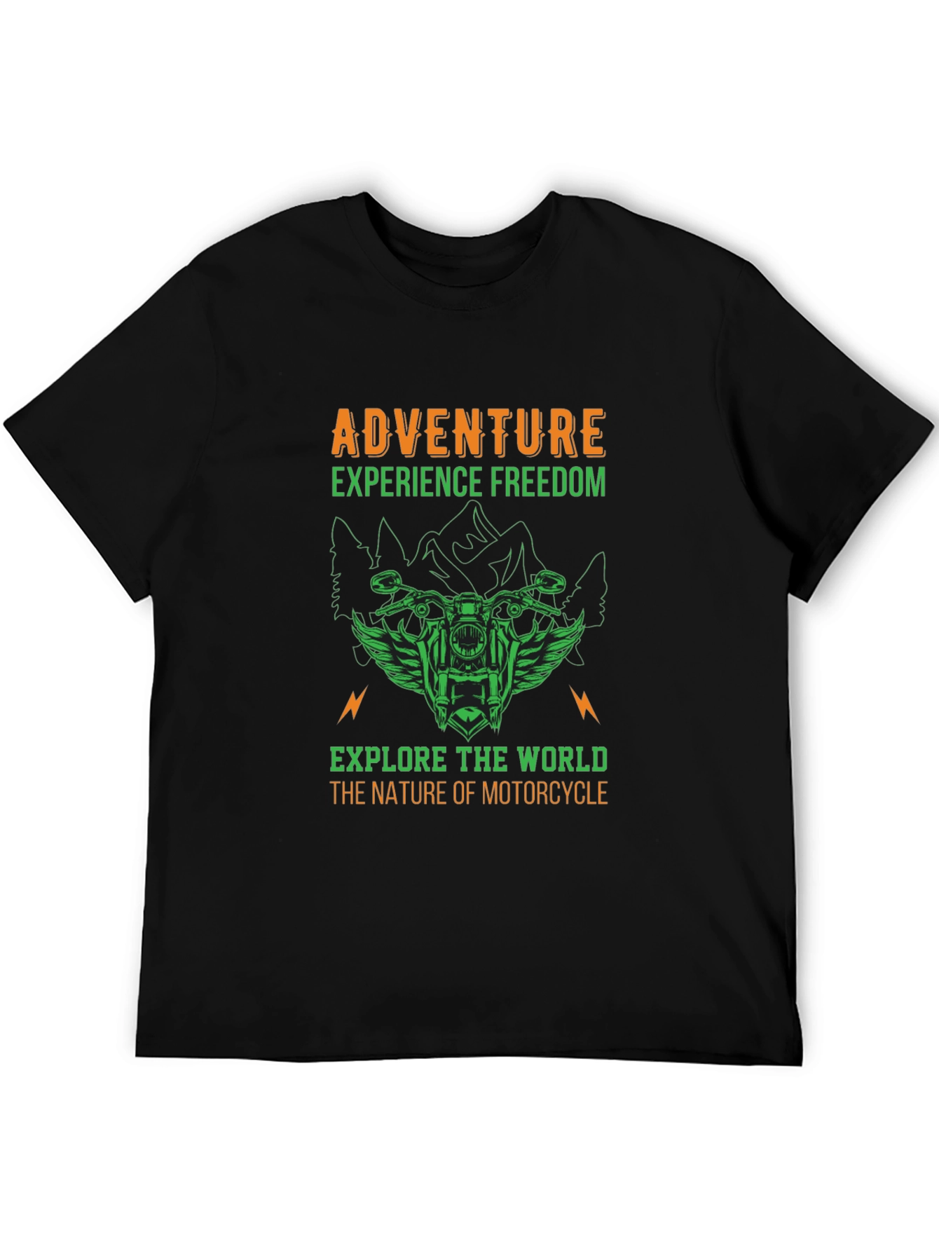 Adventure Motorcycle Graphic Print T-Shirt