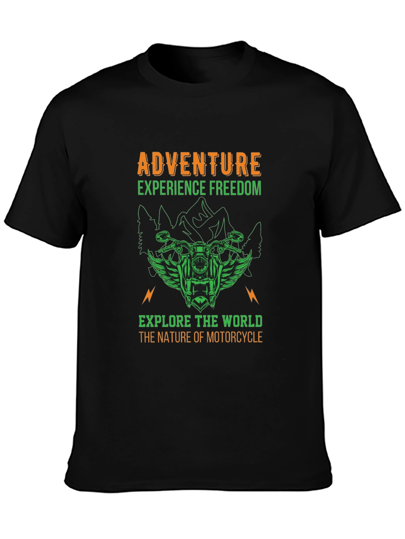 Adventure Motorcycle Graphic Print T-Shirt