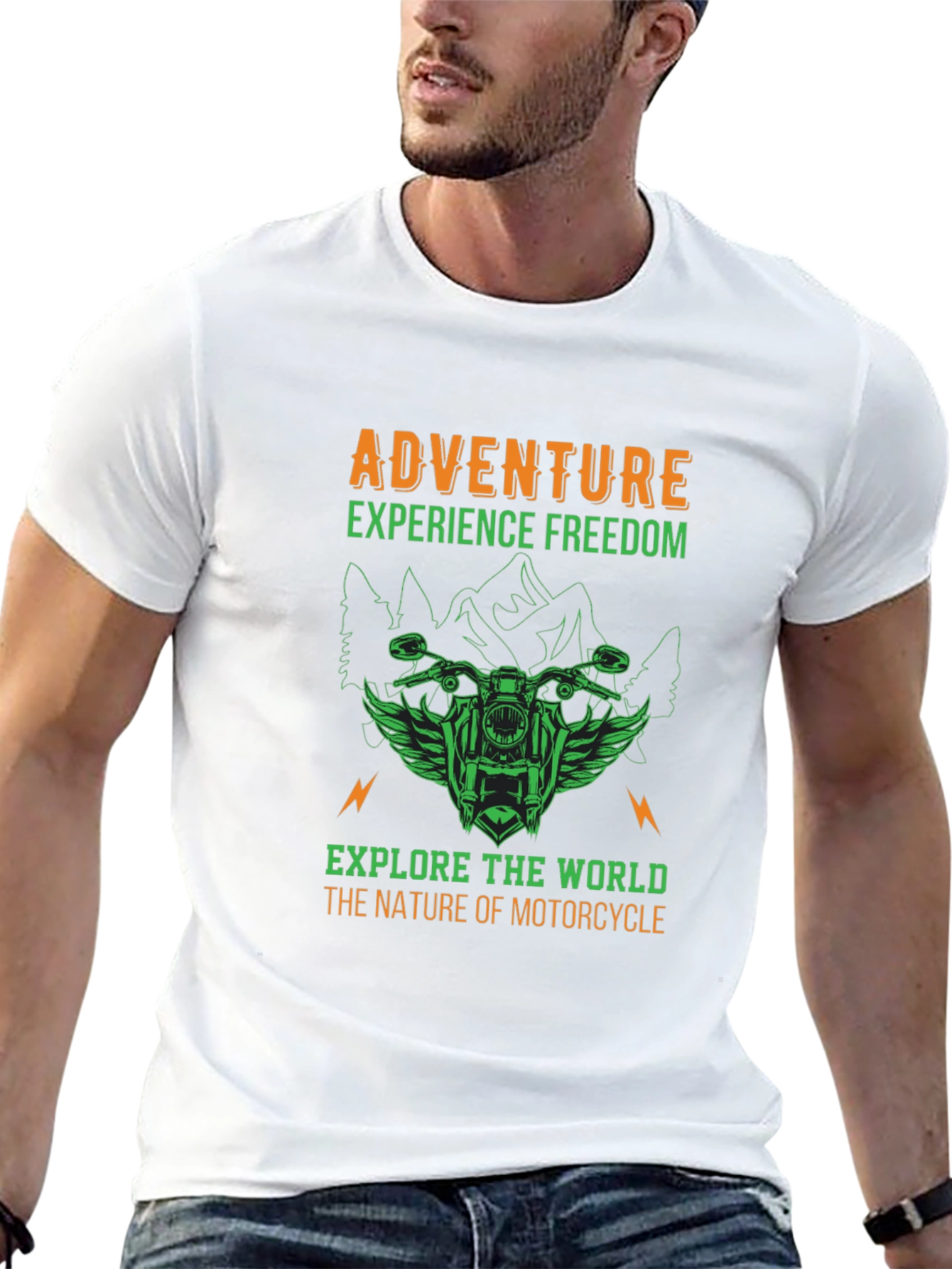 Adventure Motorcycle Graphic Print T-Shirt