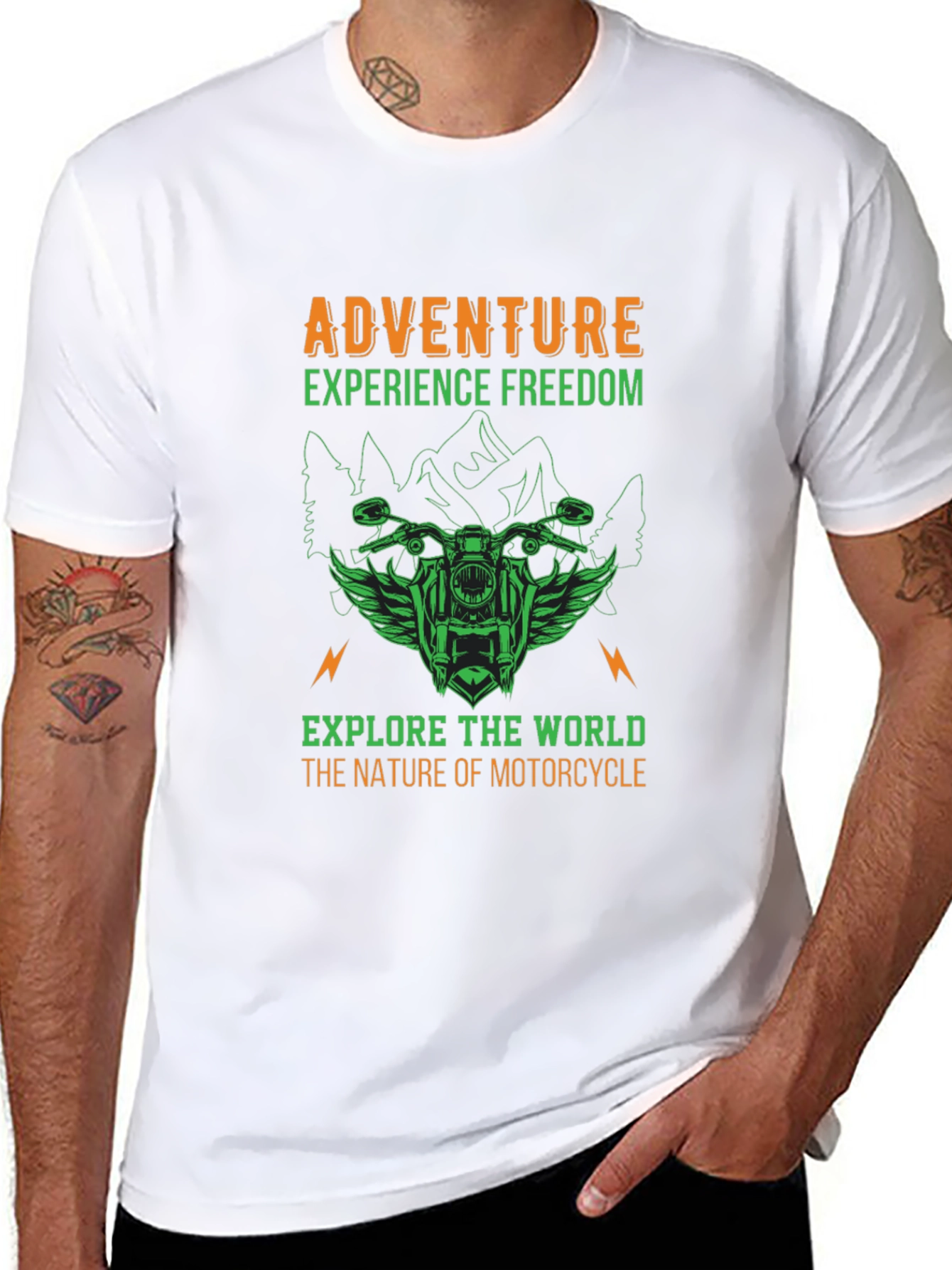 Adventure Motorcycle Graphic Print T-Shirt