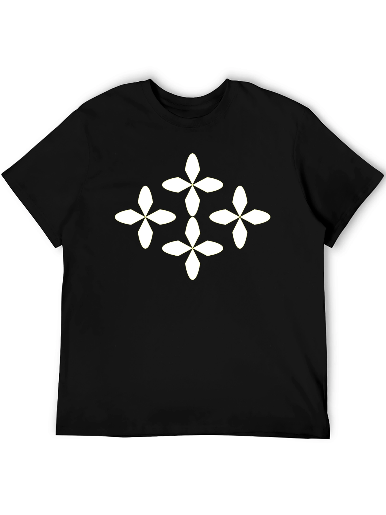 Stylish Black T-Shirt with Floral Pattern