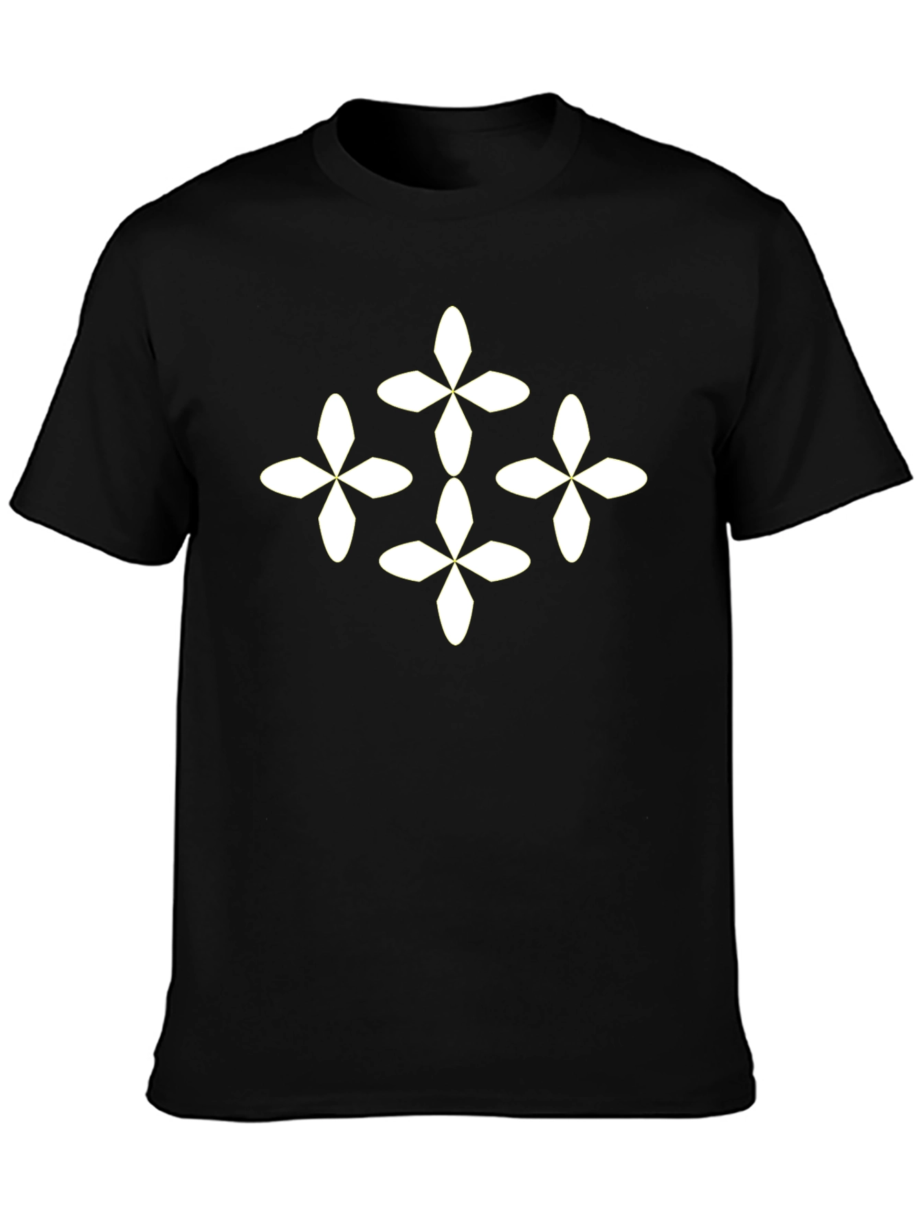 Stylish Black T-Shirt with Floral Pattern