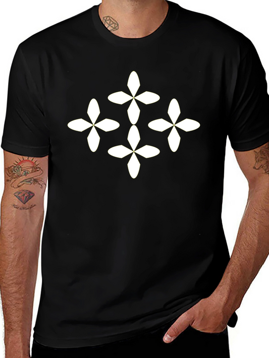 Stylish Black T-Shirt with Floral Pattern