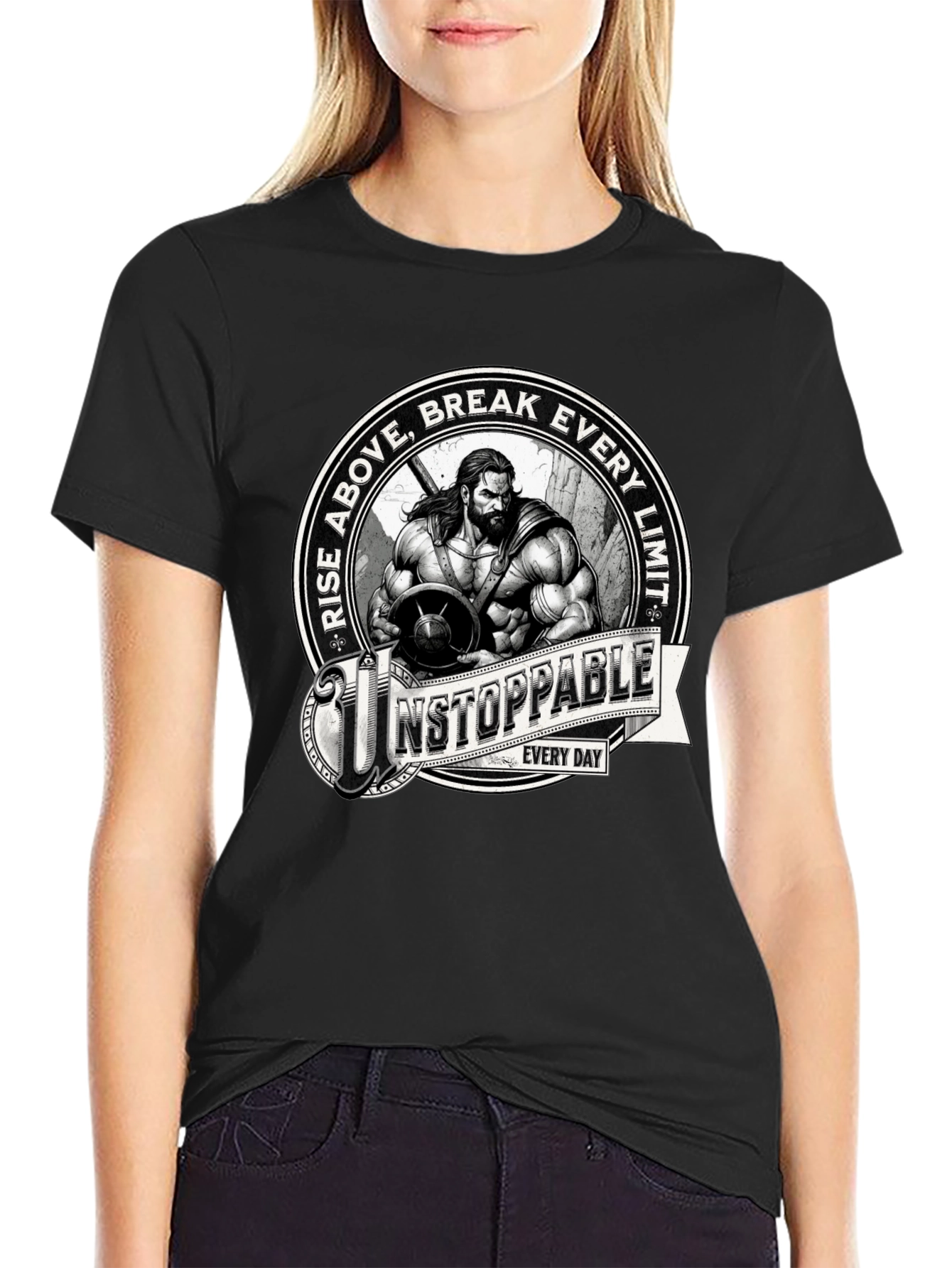 Unstoppable Warrior Graphic Tee - Black