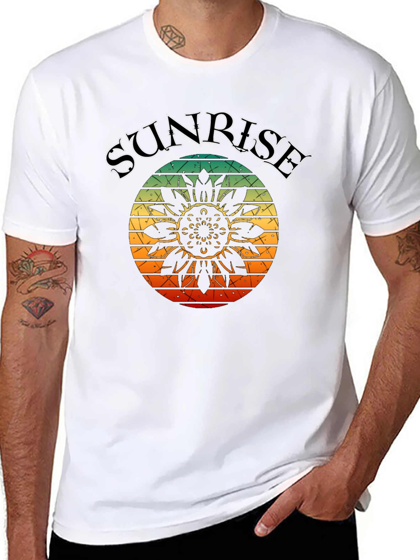 Sunrise Sunflower Graphic Tee - Black T-Shirt