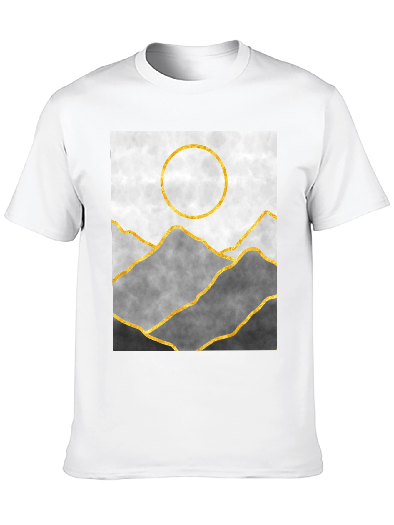 Abstract Mountain Gold Line Art Graphic Tee