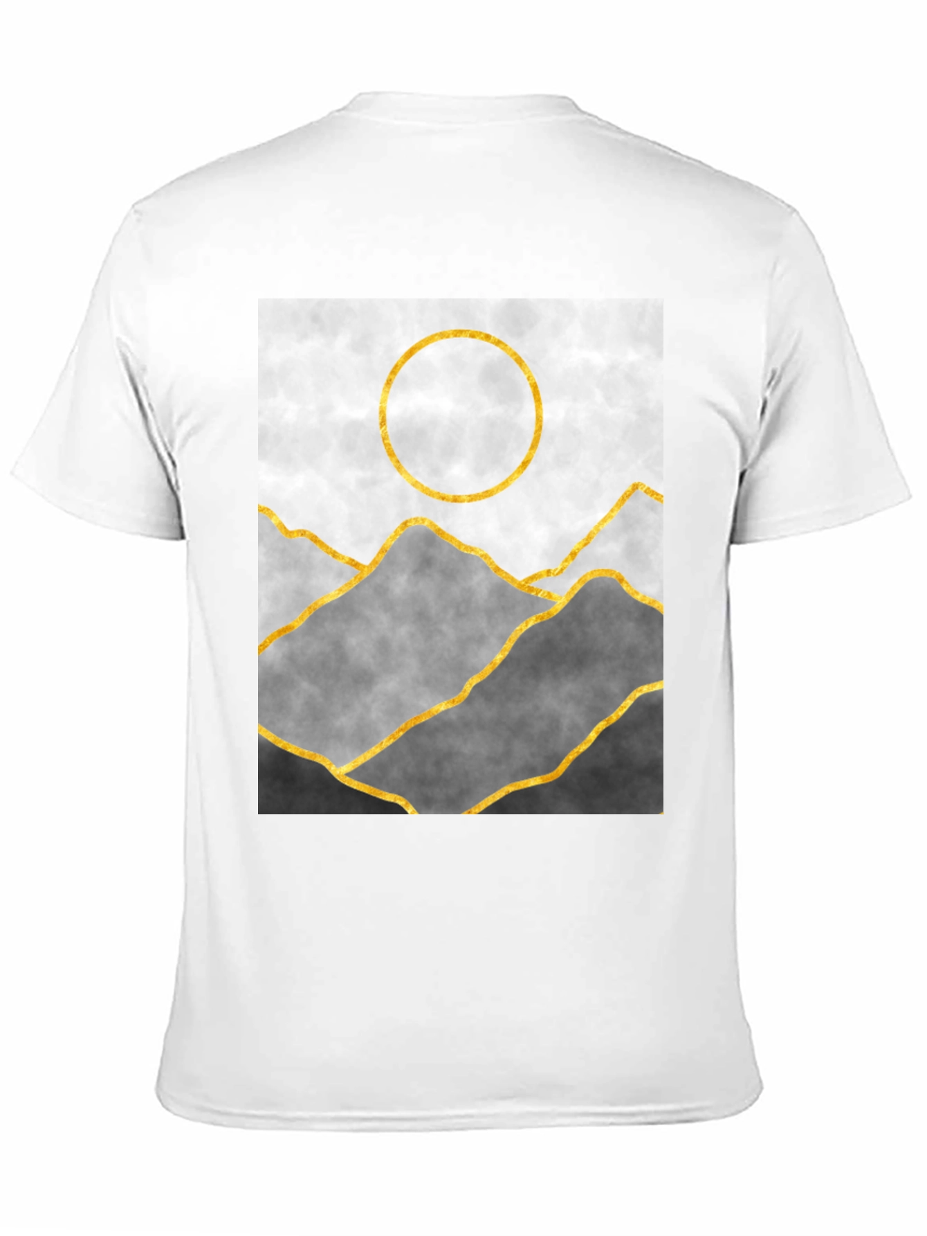Abstract Mountain Gold Line Art Graphic Tee