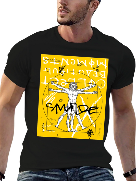 Vitruvian Man Graphic T-Shirt - Artistic Style