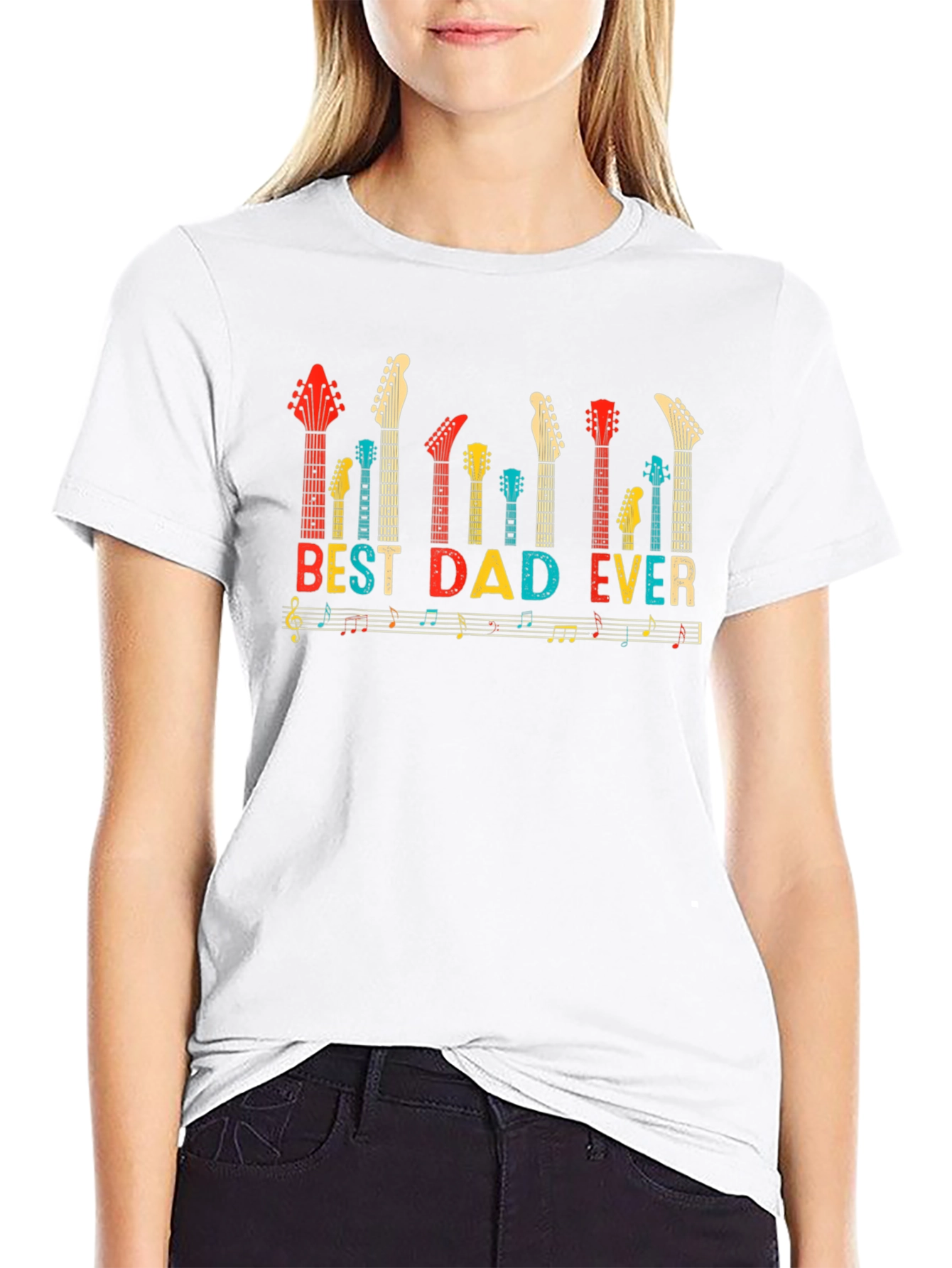 Best Dad Ever Guitar Music Notes T-Shirt