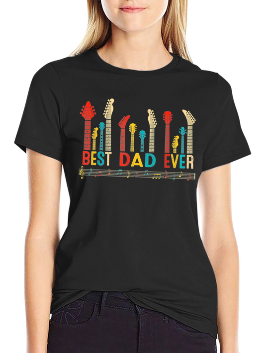Best Dad Ever Guitar Music Notes T-Shirt