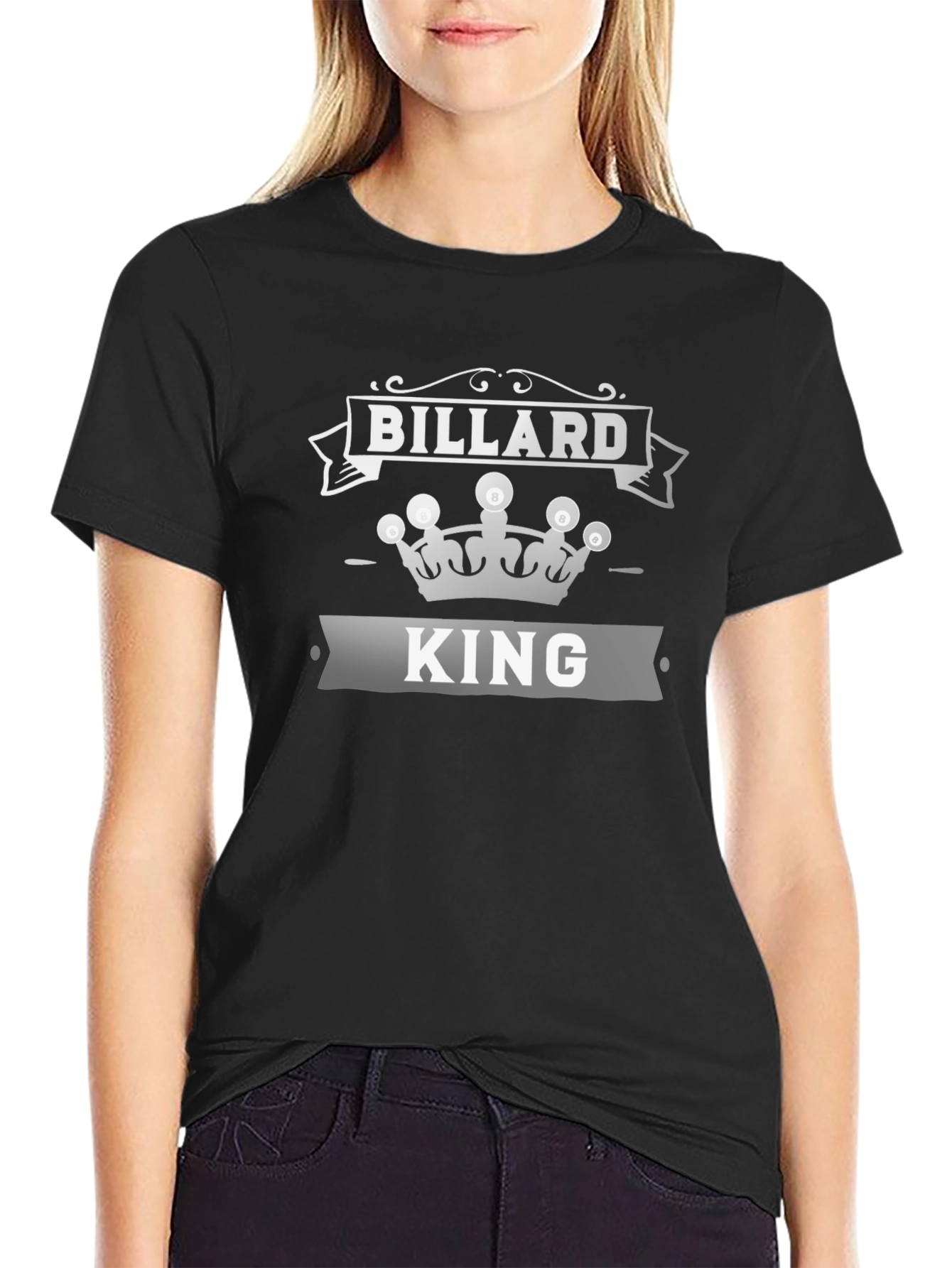 Billard King Black T-Shirt - Pool Player Apparel