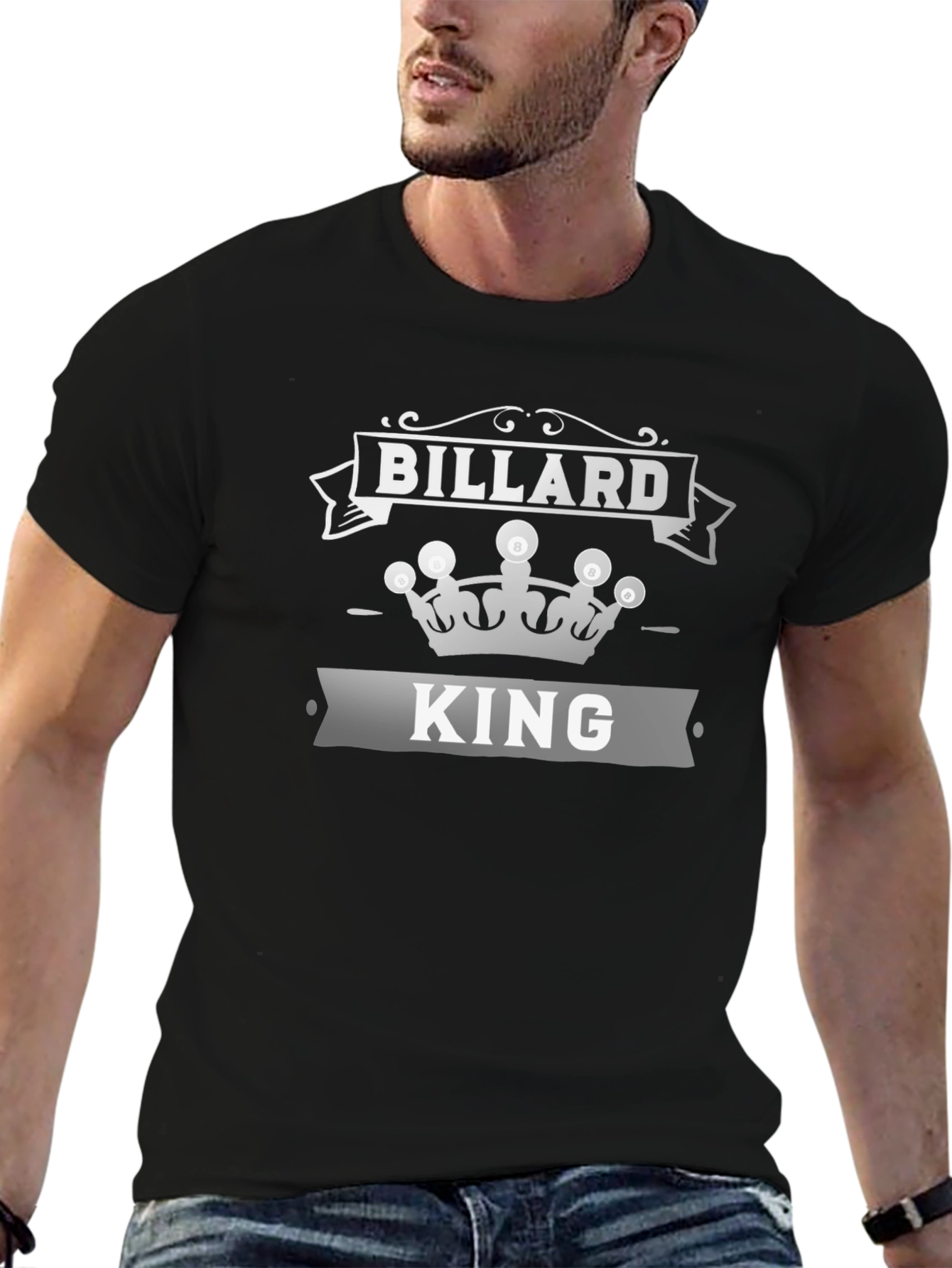 Billard King Black T-Shirt - Pool Player Apparel