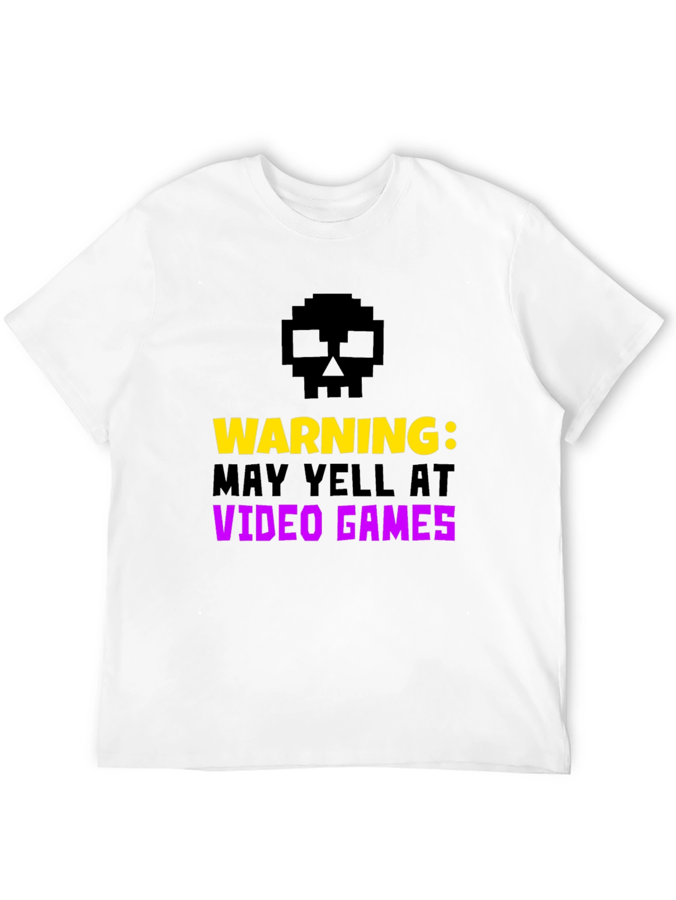 Warning May Yell at Video Games Black Tee