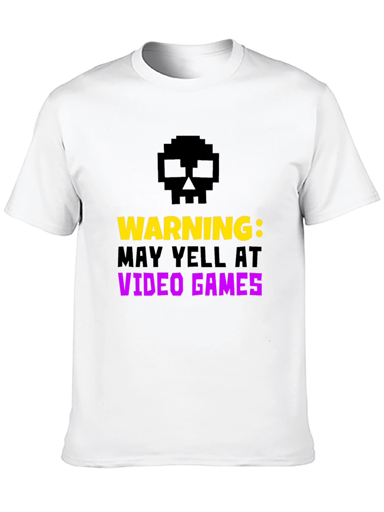 Warning May Yell at Video Games Black Tee