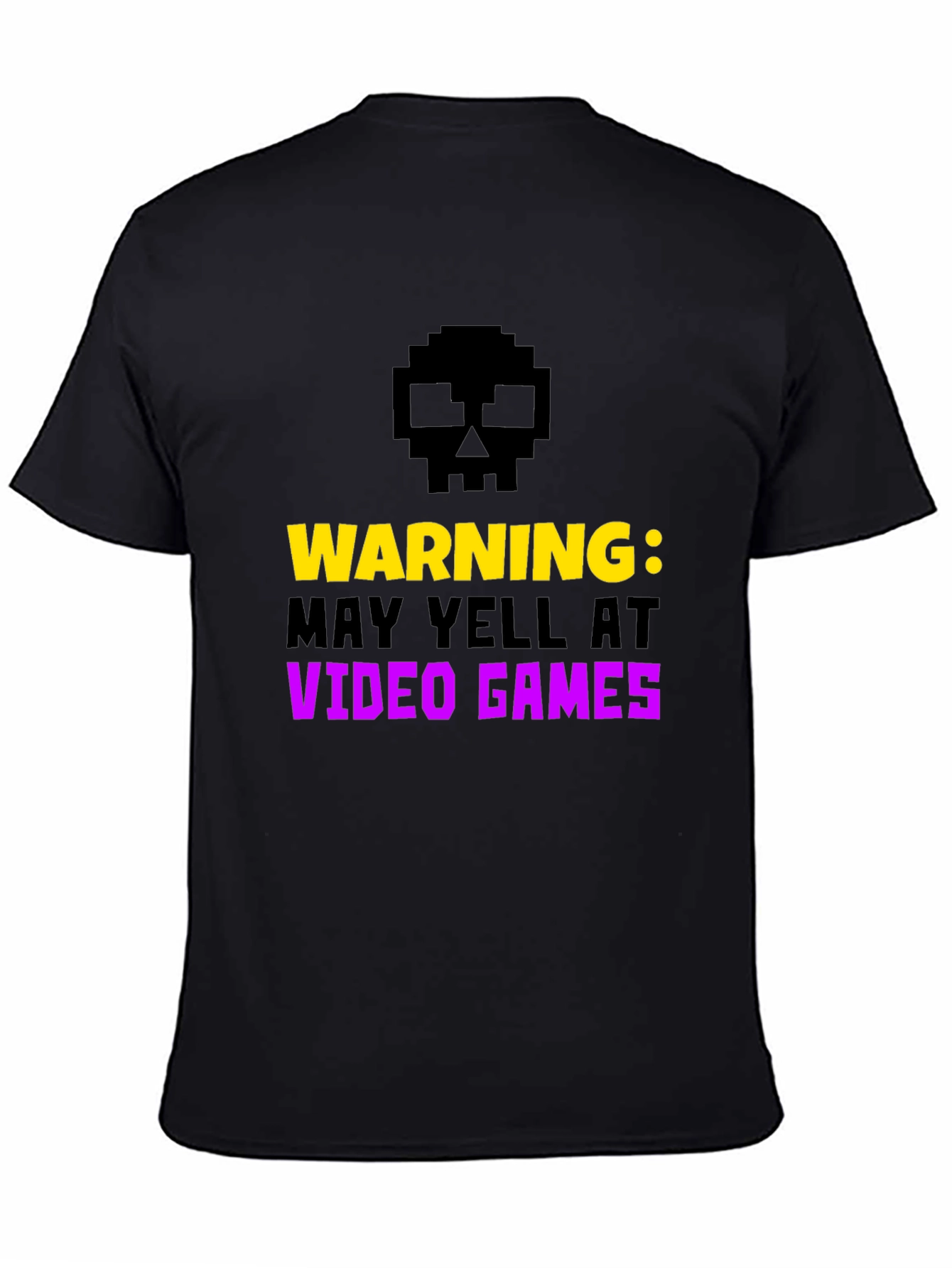 Warning May Yell at Video Games Black Tee