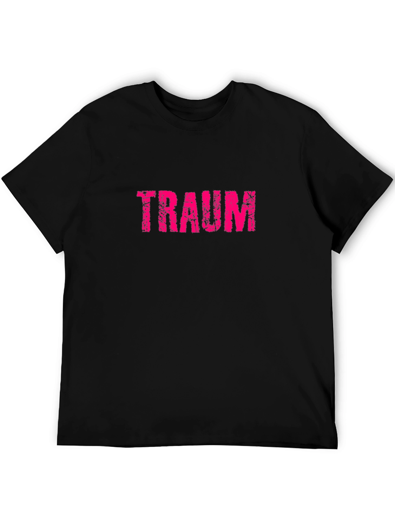 Traum Graphic Tee - Distressed Pink Print on Black