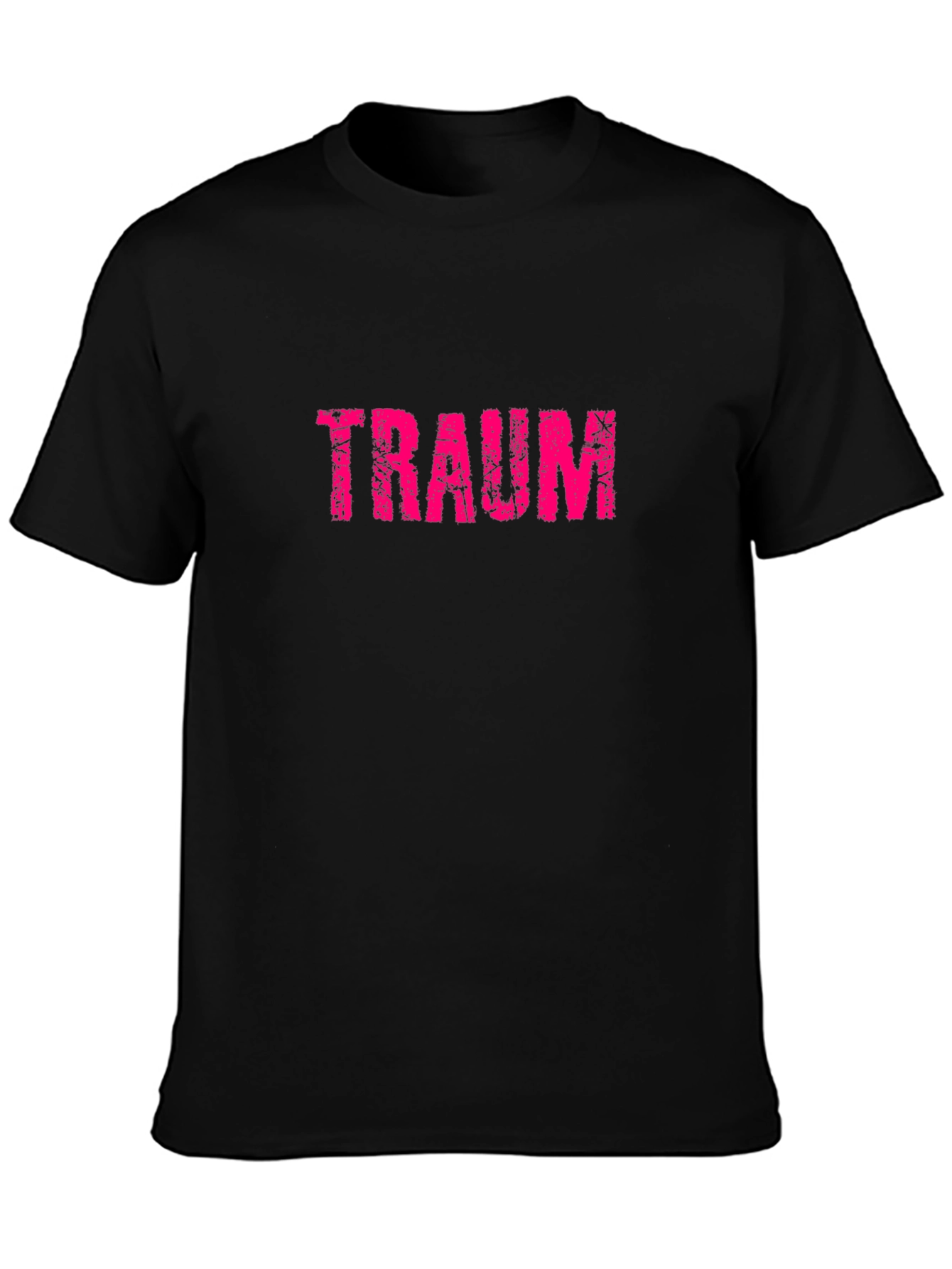 Traum Graphic Tee - Distressed Pink Print on Black