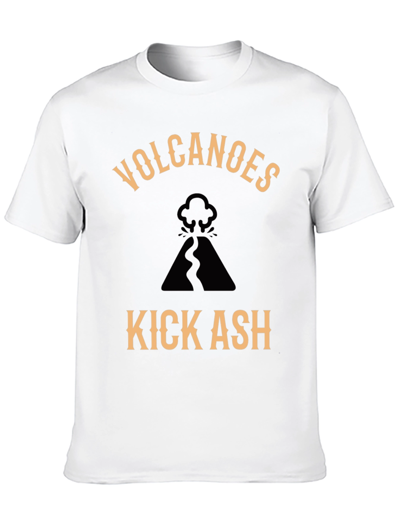 Volcanoes Kick Ash Graphic Tee - Cool Black T-Shirt