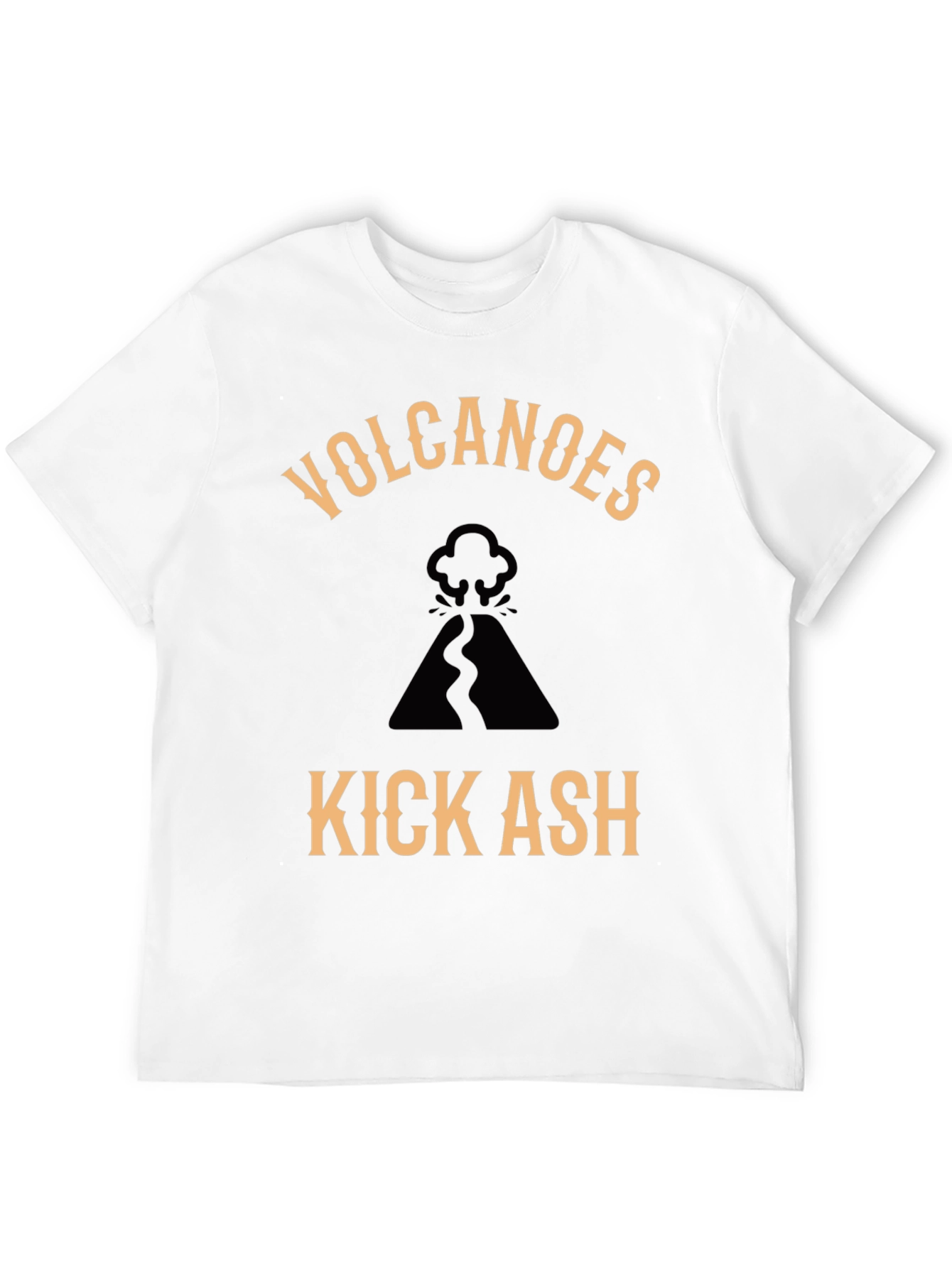 Volcanoes Kick Ash Graphic Tee - Cool Black T-Shirt