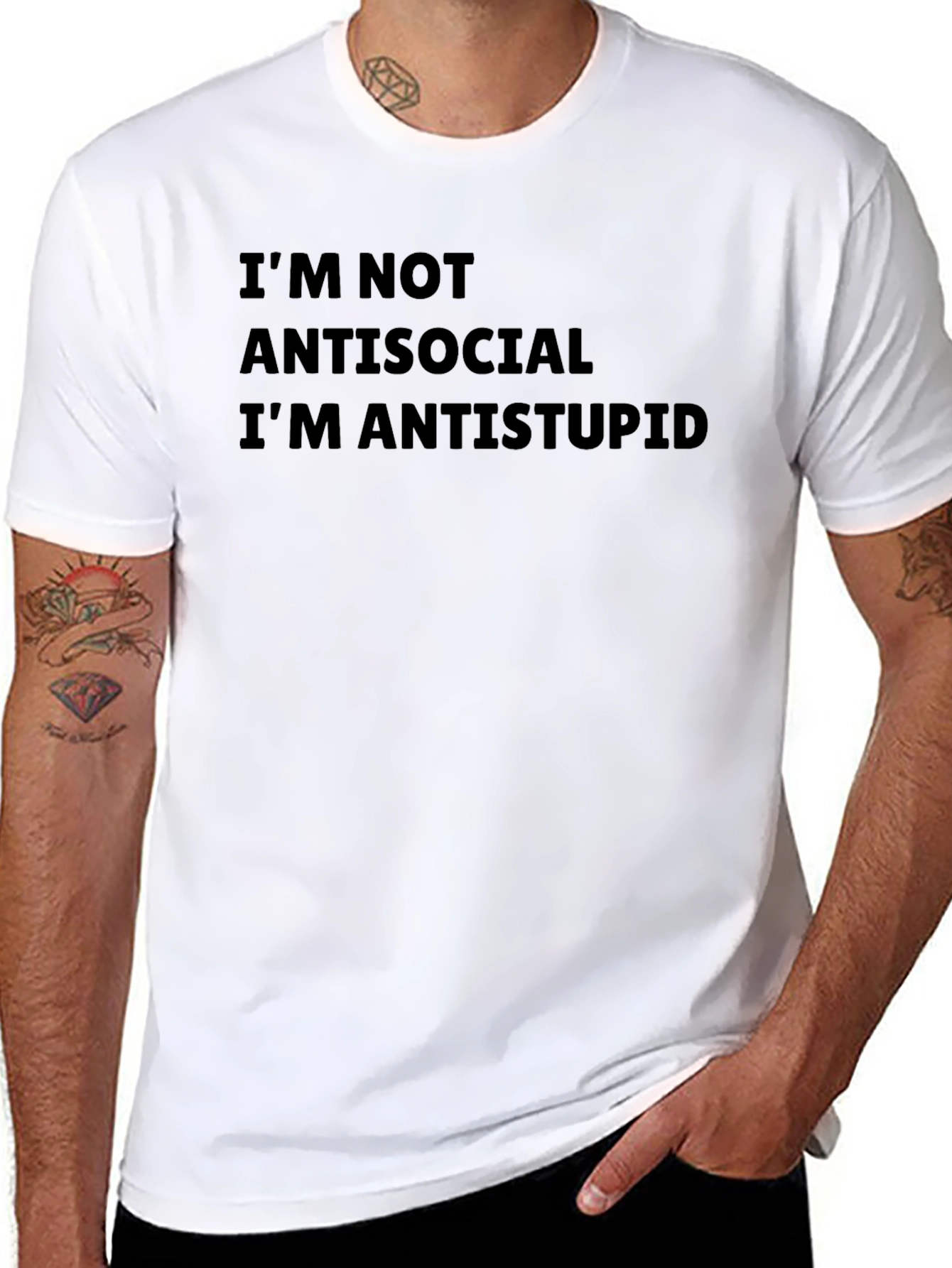 Anti-Stupid Graphic Tee - Mens Black T-Shirt