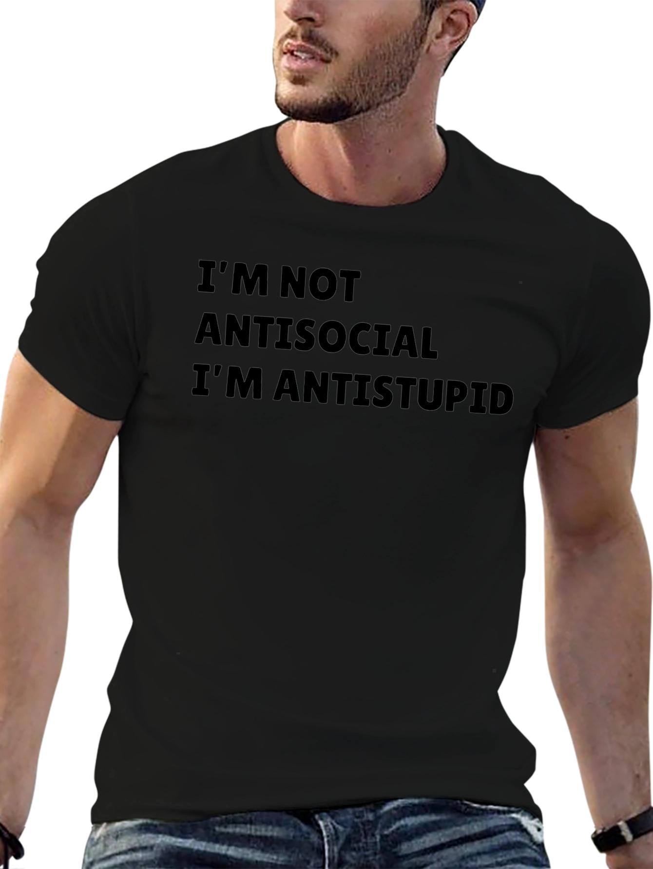 Anti-Stupid Graphic Tee - Mens Black T-Shirt