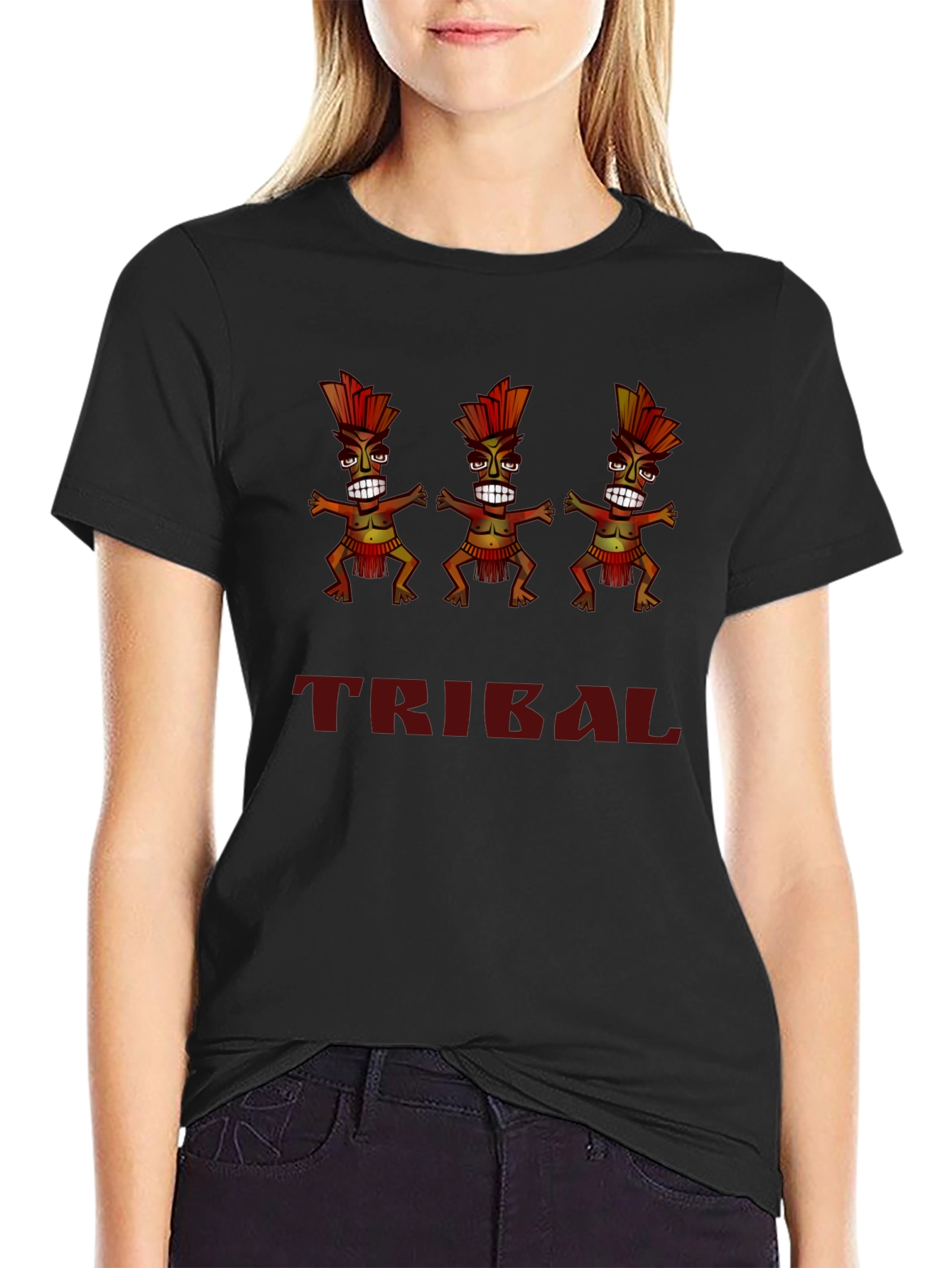 Tribal Totem Graphic T-Shirt - Black