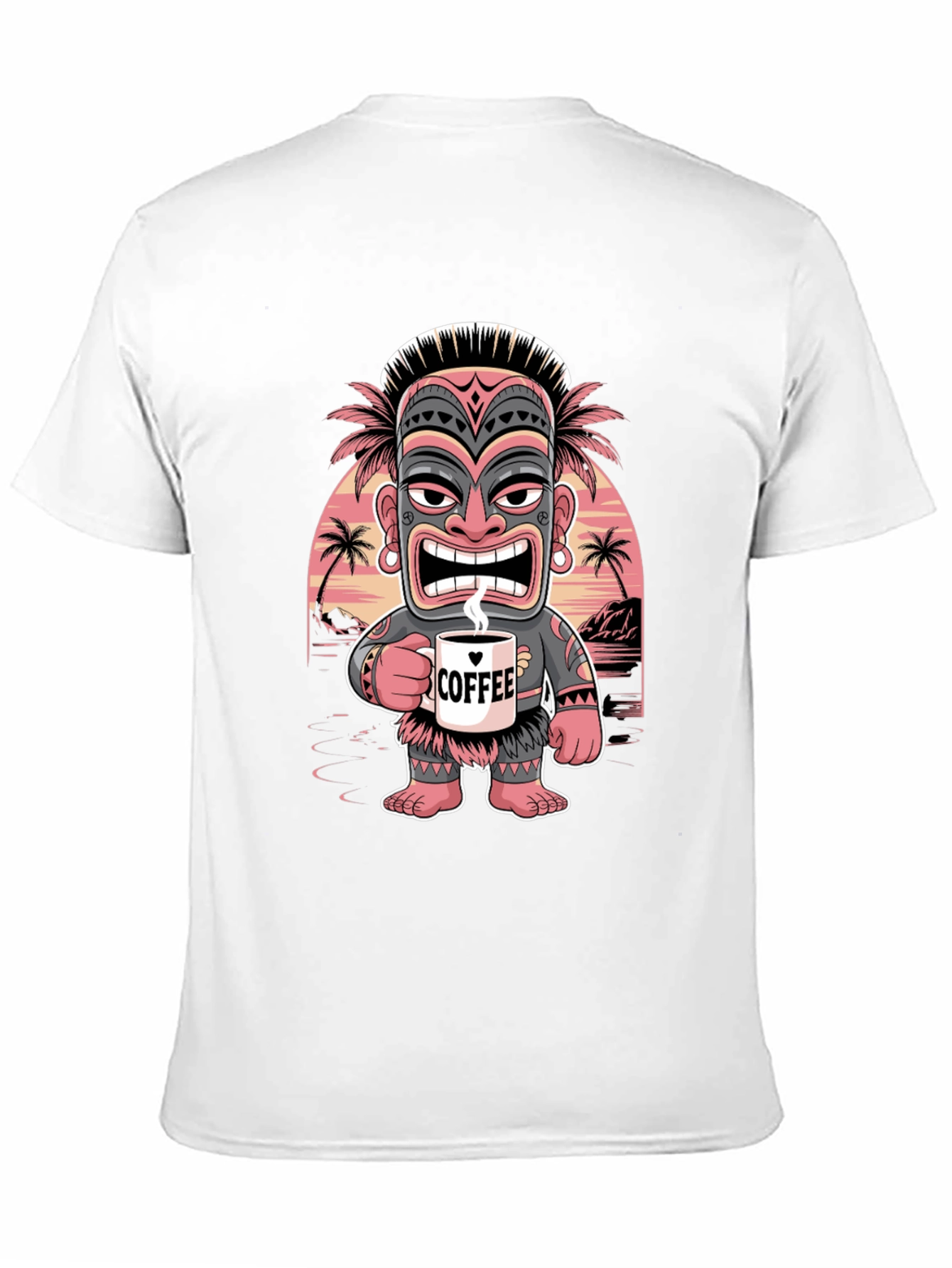 Tropical Tiki Coffee Lover Graphic Tee - Mens