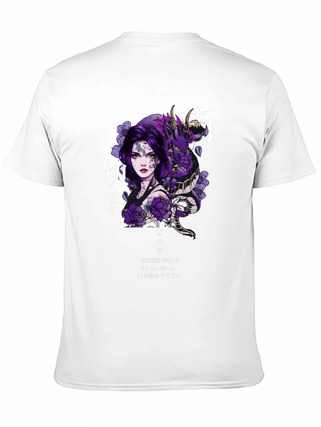 Anime Girl Dragon Graphic Tee - Streetwear Style