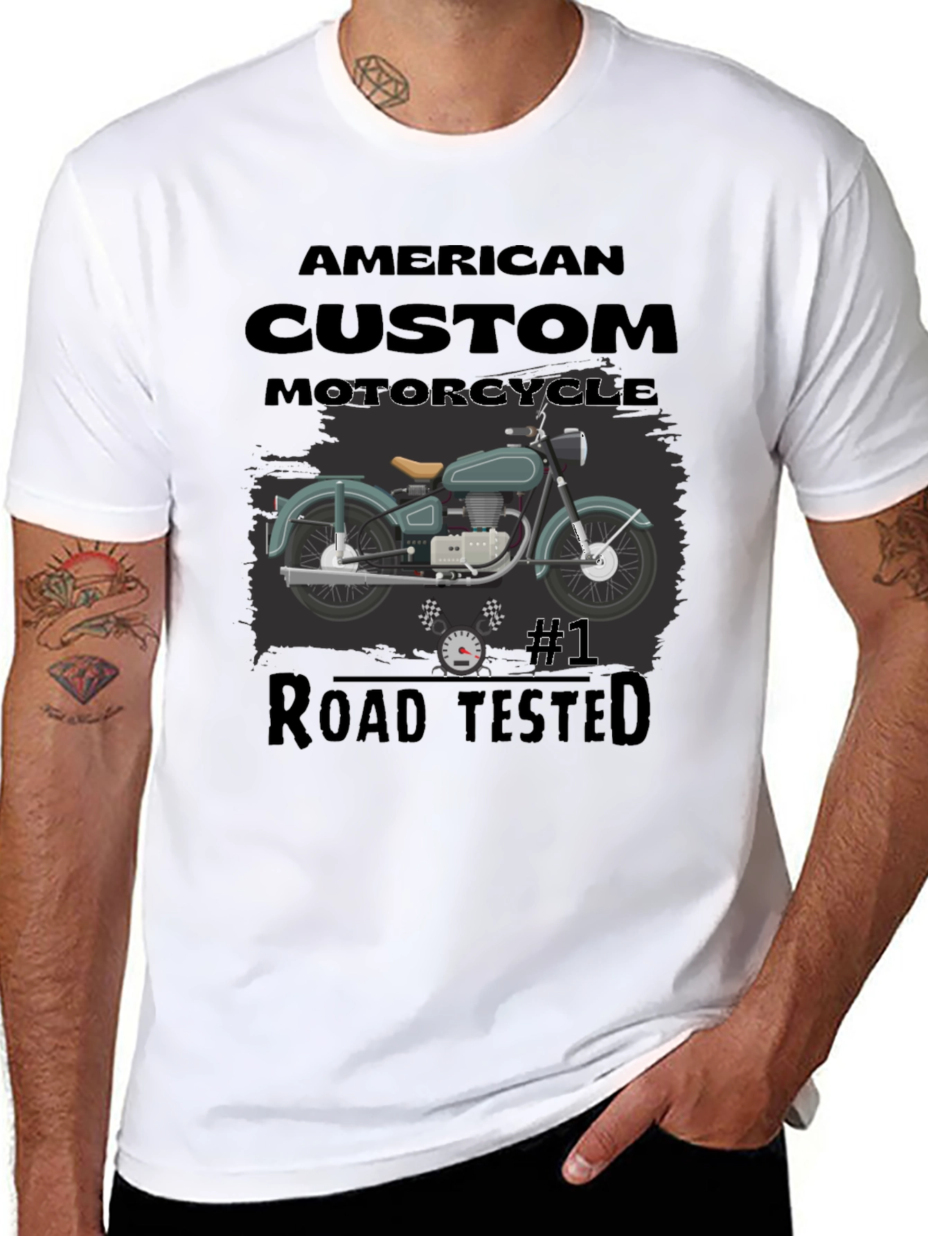 American Custom Motorcycle Graphic T-Shirt