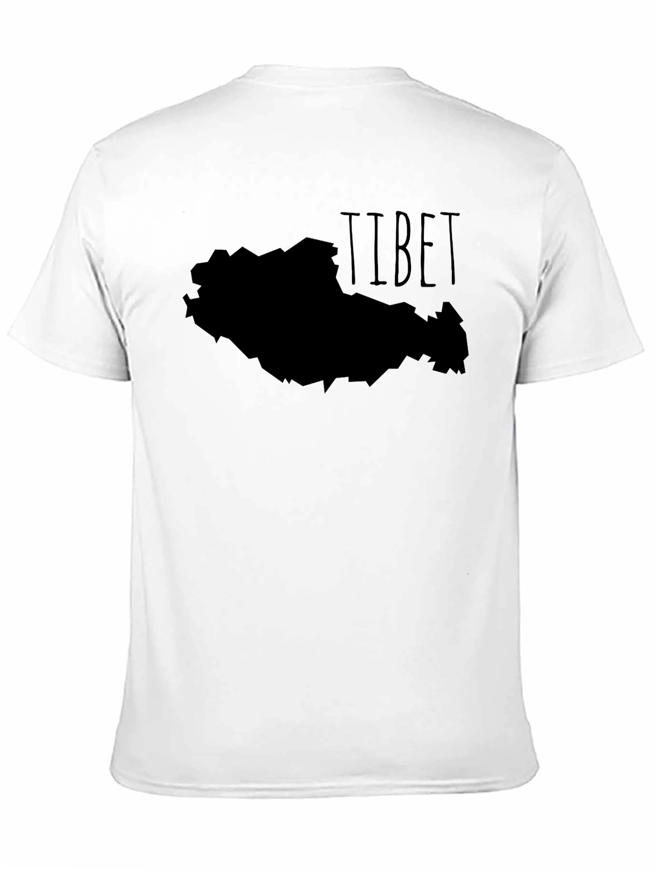 Tibet Map Graphic Tee - Black Casual T-Shirt