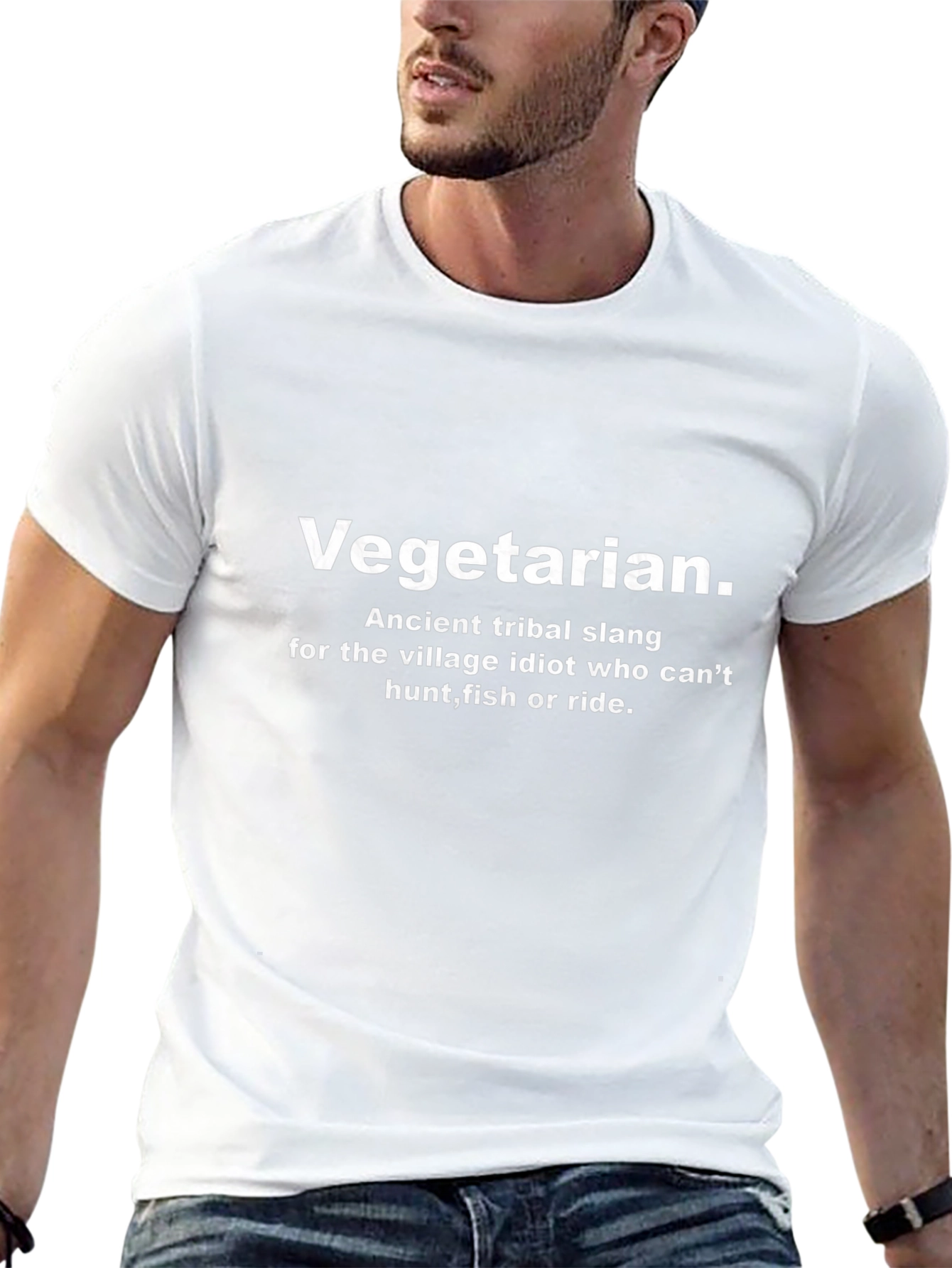 Vegetarian Slang Graphic Tee - Humorous Statement Shirt