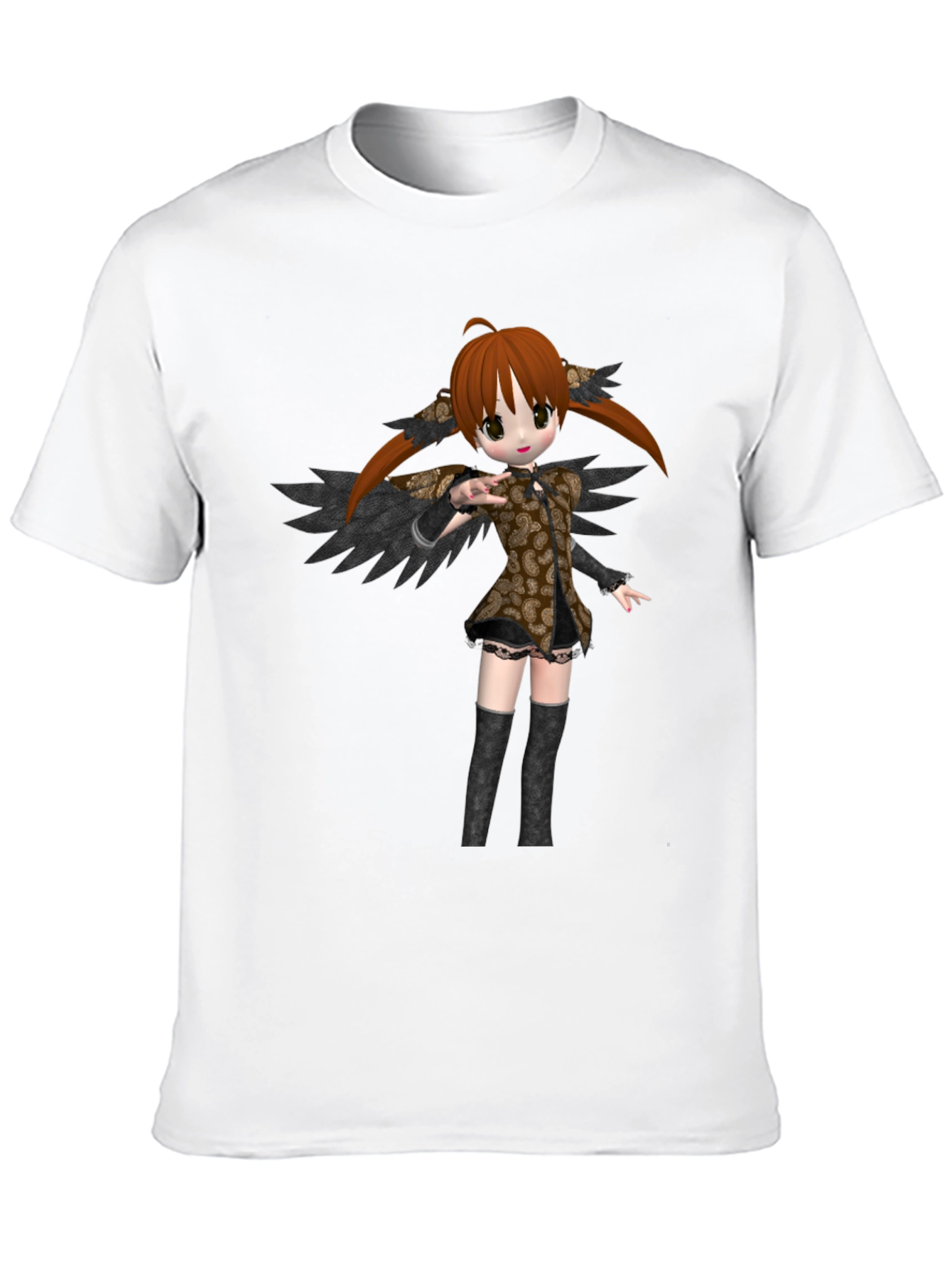 Anime Girl Graphic T-Shirt - Black Cotton Tee