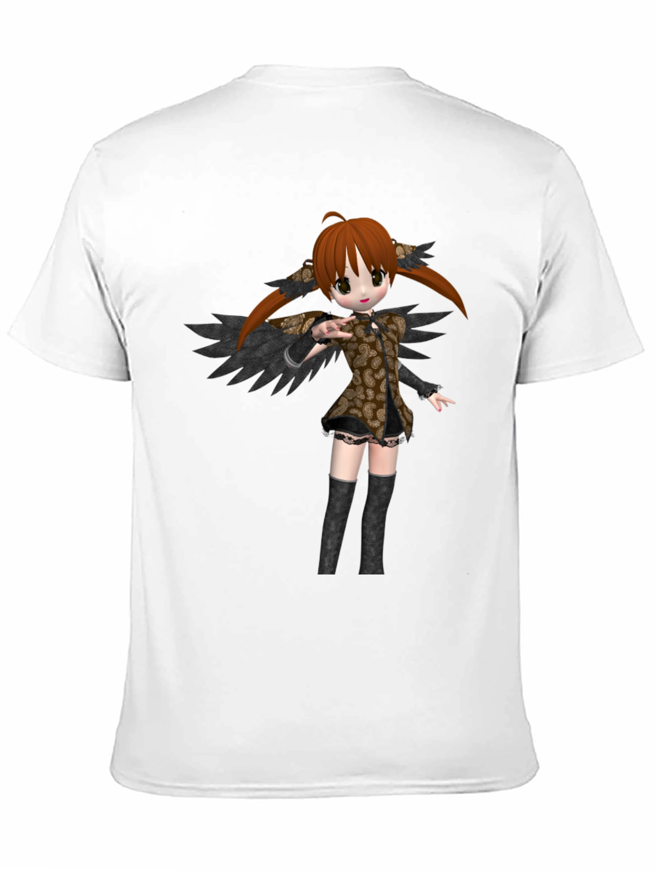 Anime Girl Graphic T-Shirt - Black Cotton Tee