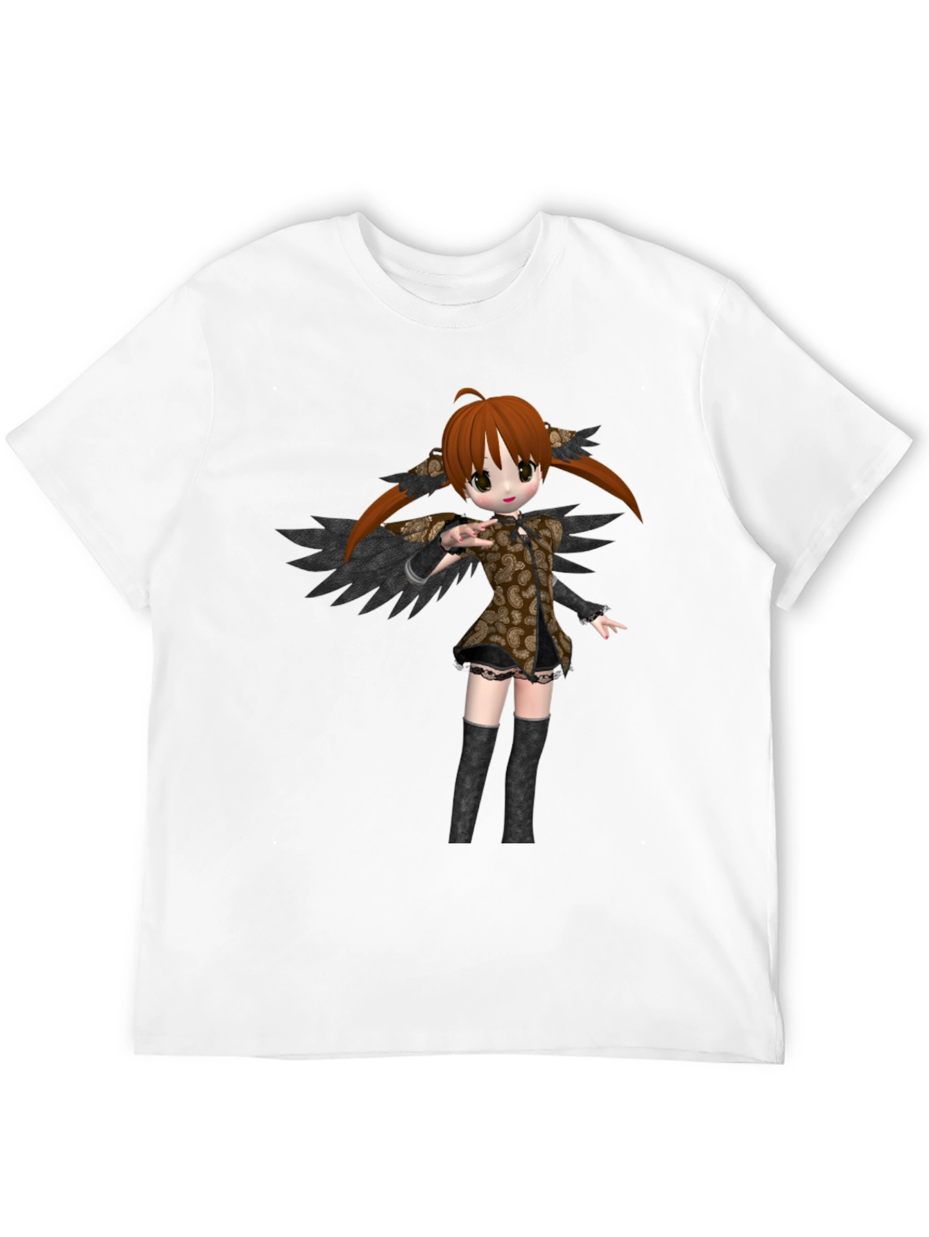 Anime Girl Graphic T-Shirt - Black Cotton Tee