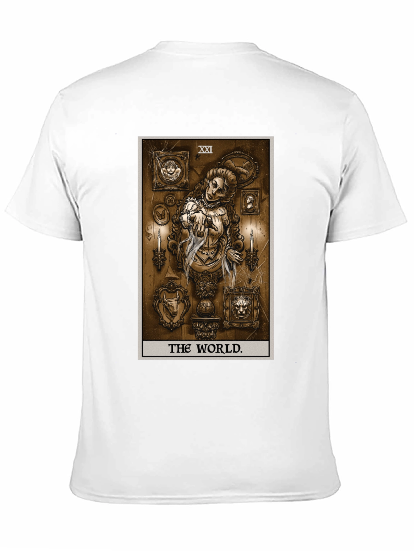 The World Tarot Card Black T-Shirt