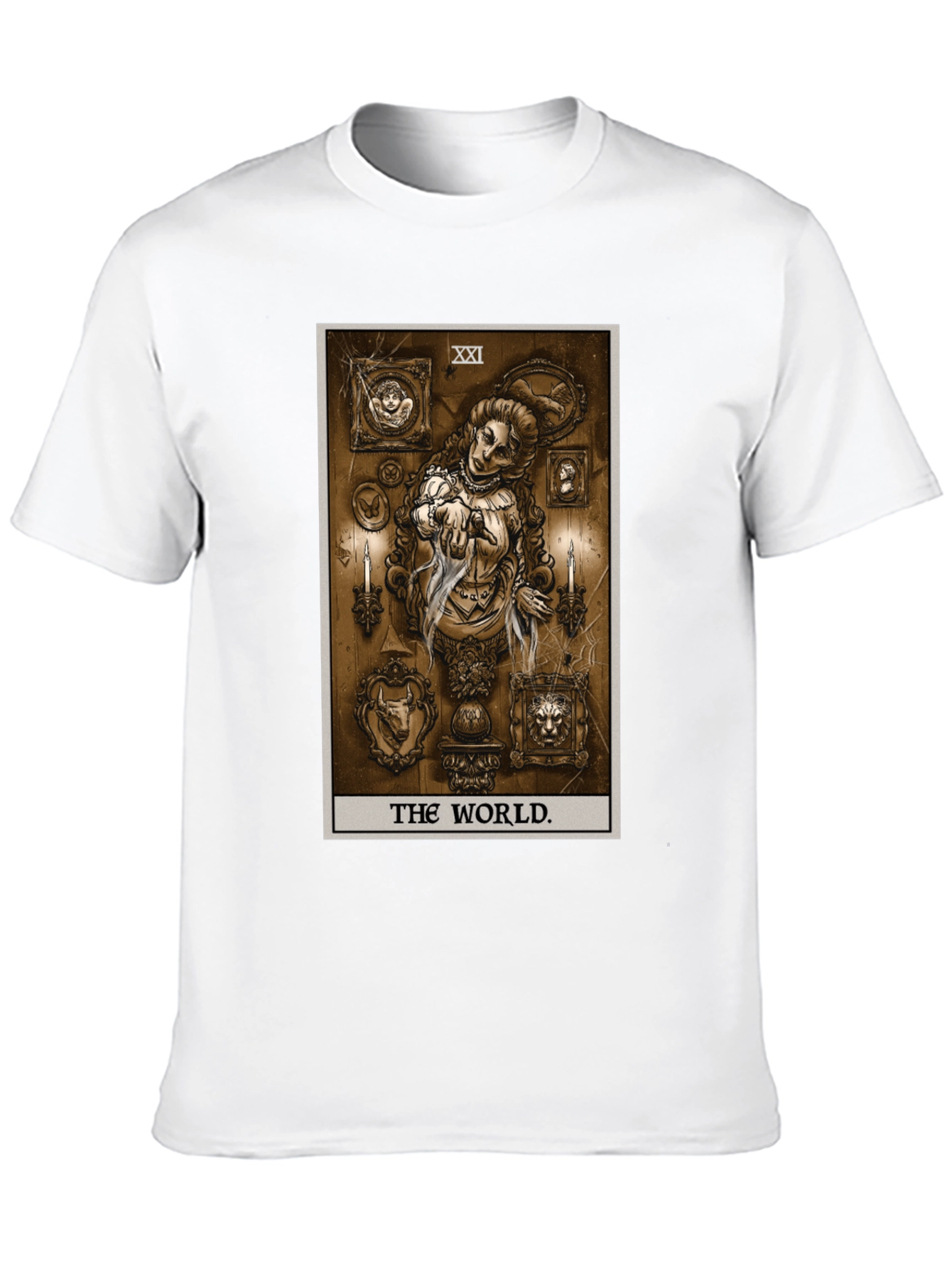 The World Tarot Card Black T-Shirt
