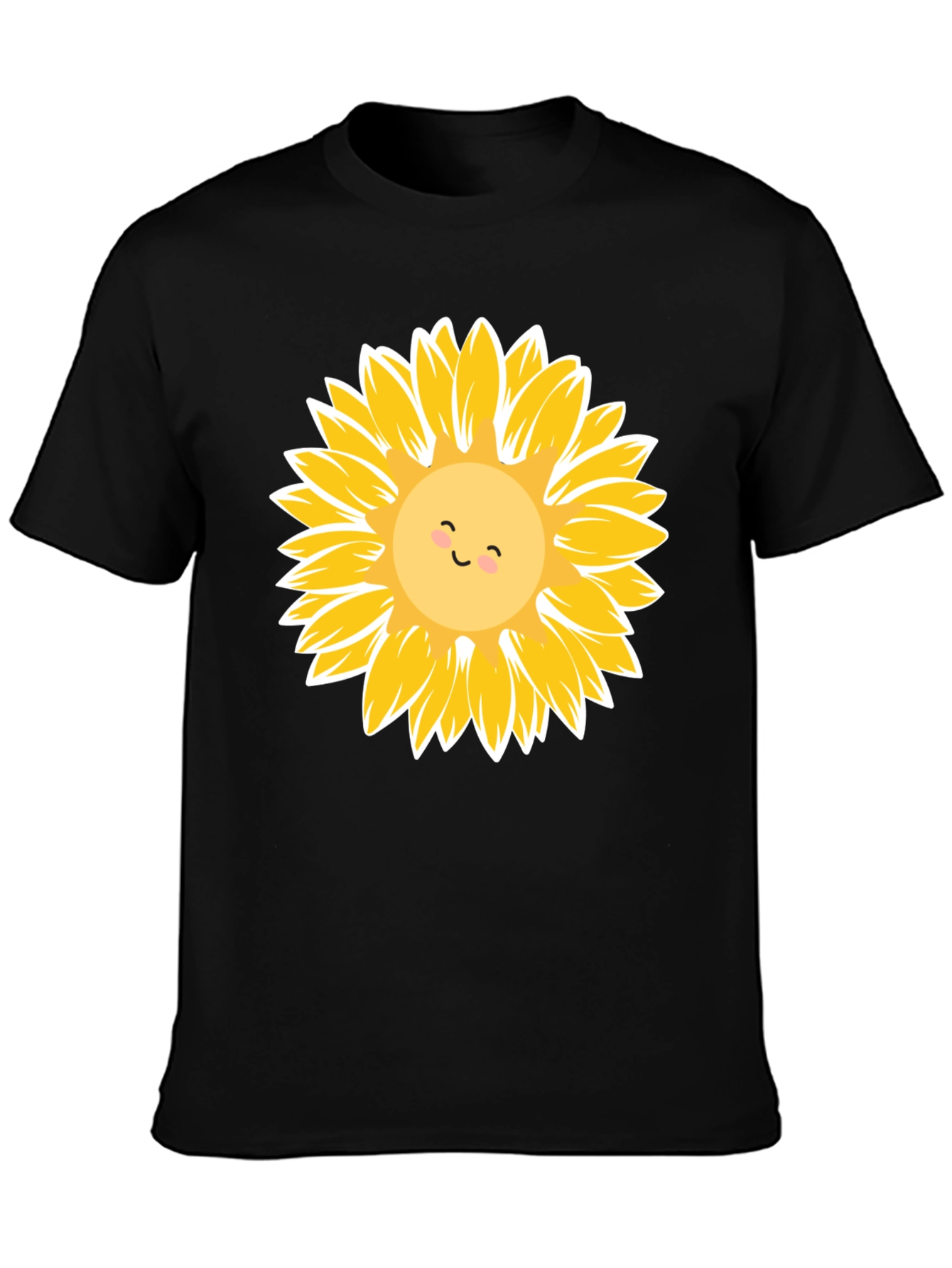 Sunflower Graphic Tee - Black Cotton Casual Shirt
