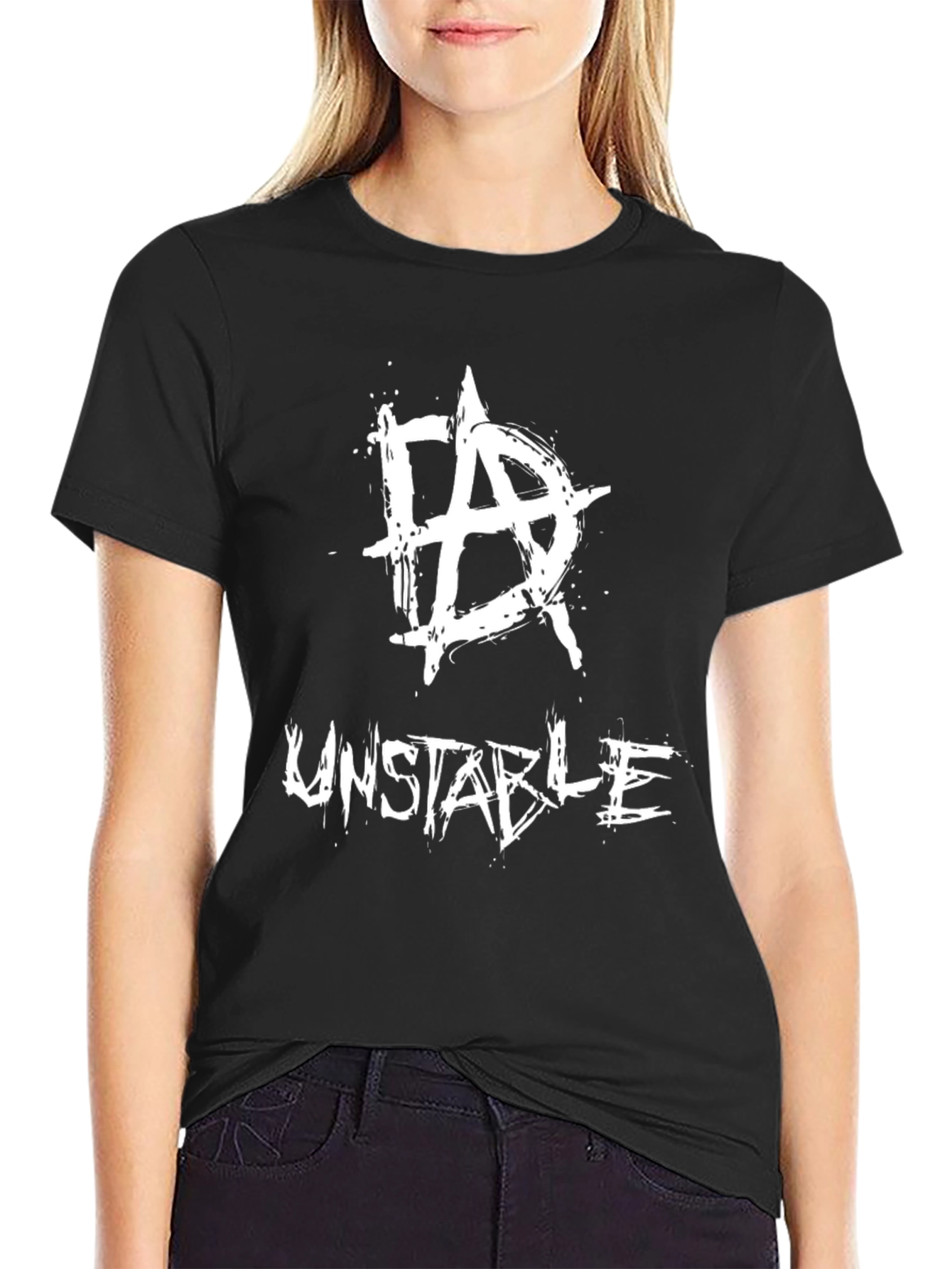 Unstable Tee - Graphic Print Black T-Shirt