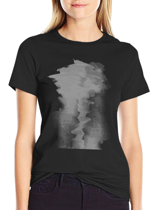 Abstract Smoke Print Black T-Shirt