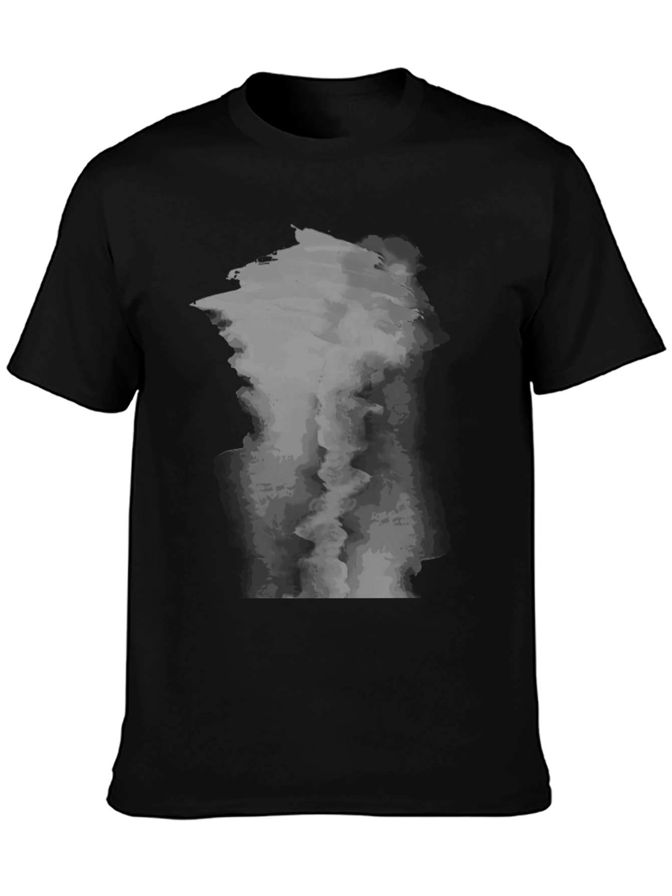 Abstract Smoke Print Black T-Shirt