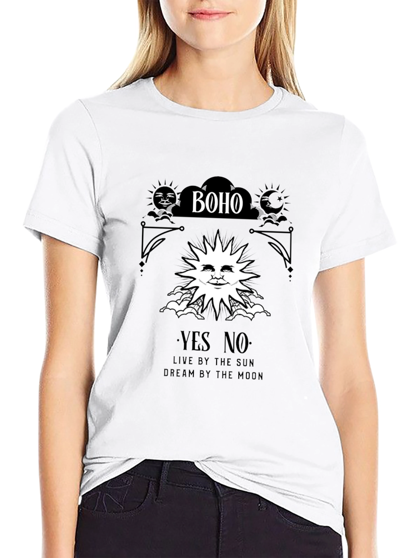Boho Sun & Moon Graphic T-Shirt