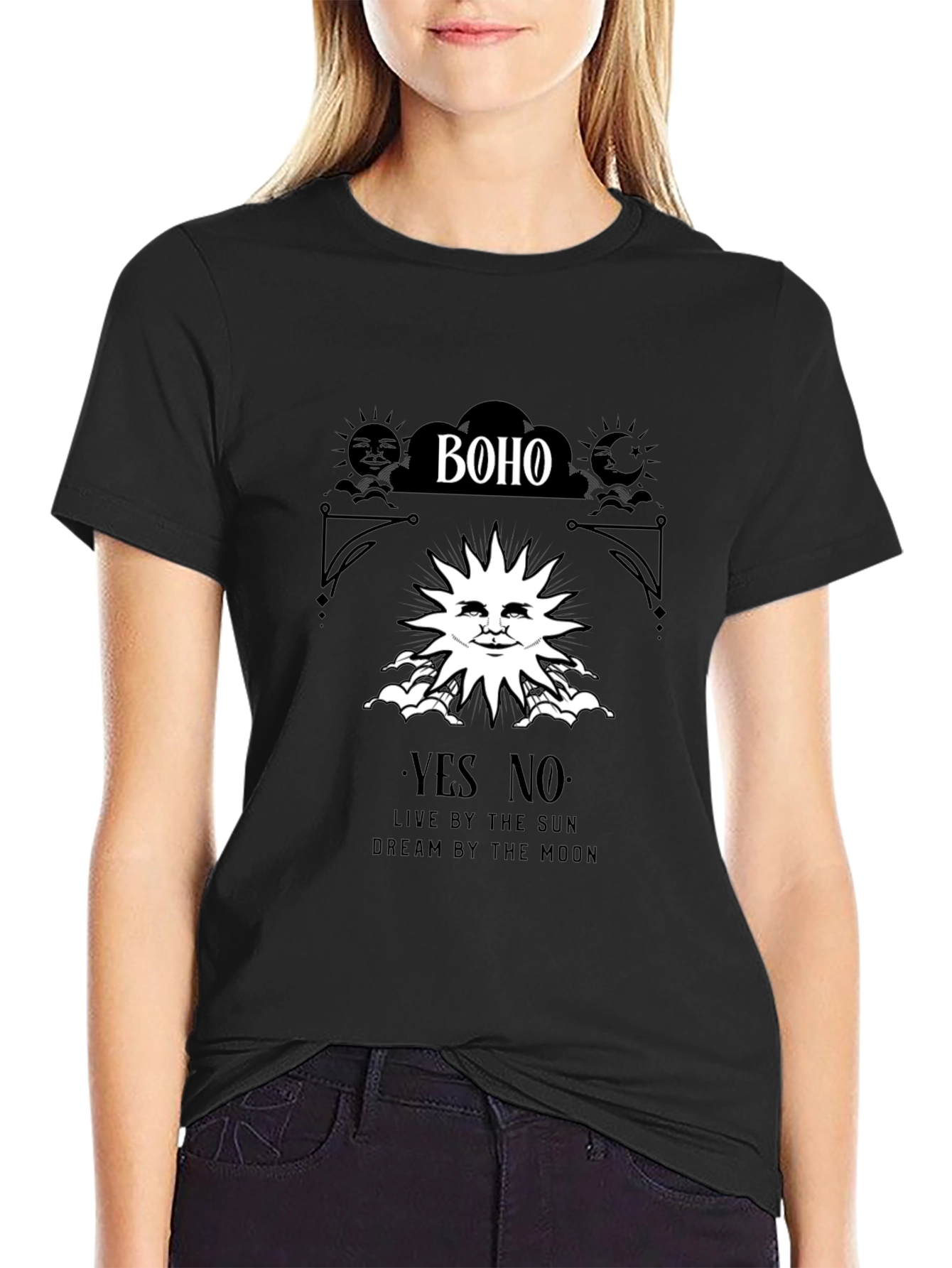 Boho Sun & Moon Graphic T-Shirt