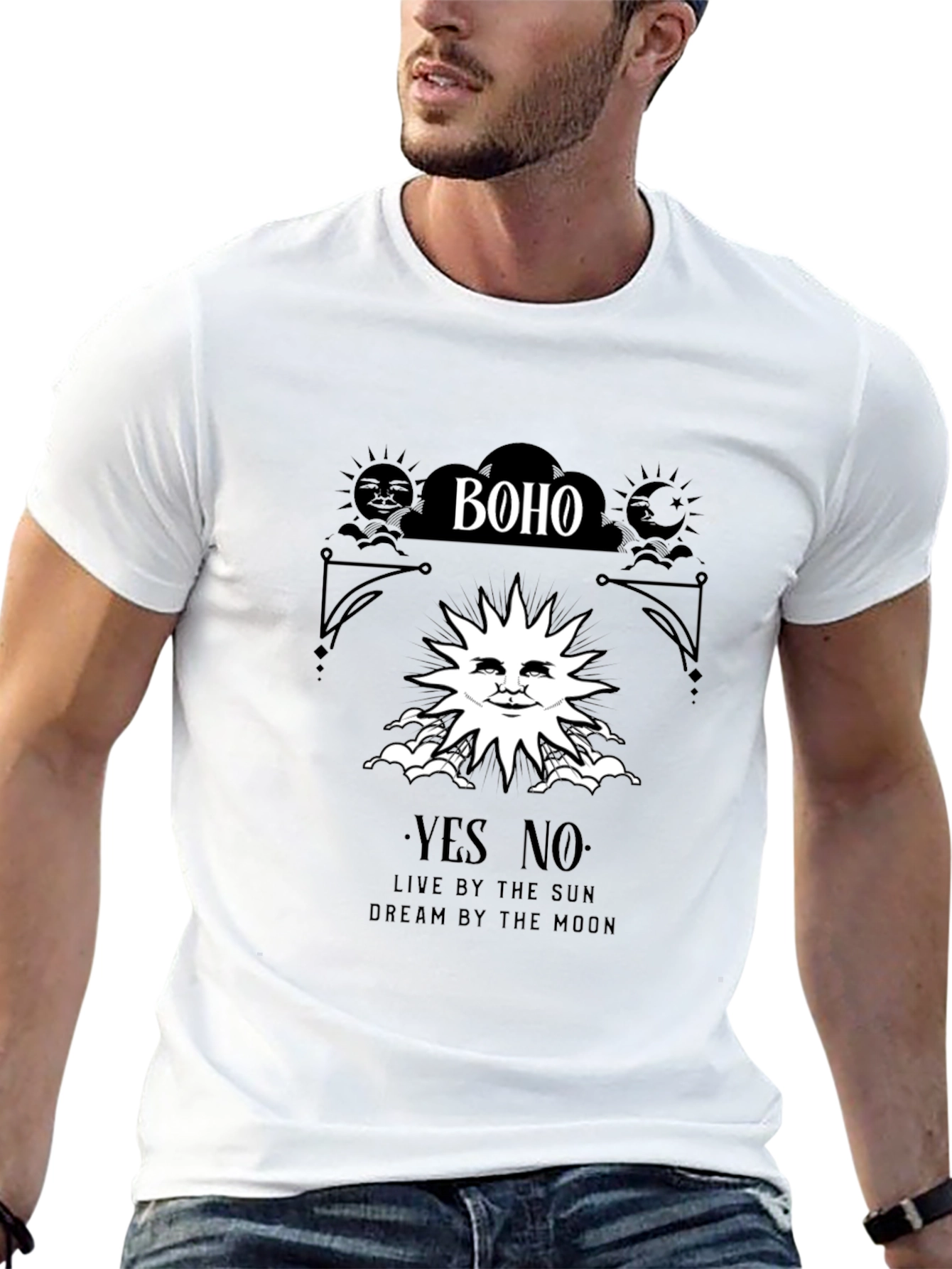Boho Sun & Moon Graphic T-Shirt