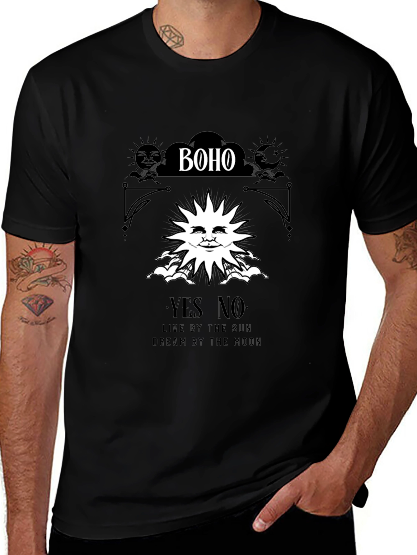 Boho Sun & Moon Graphic T-Shirt