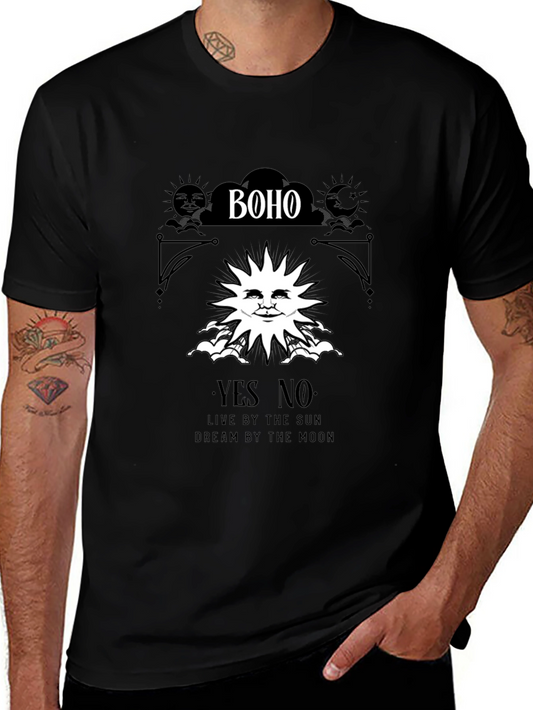Boho Sun & Moon Graphic T-Shirt