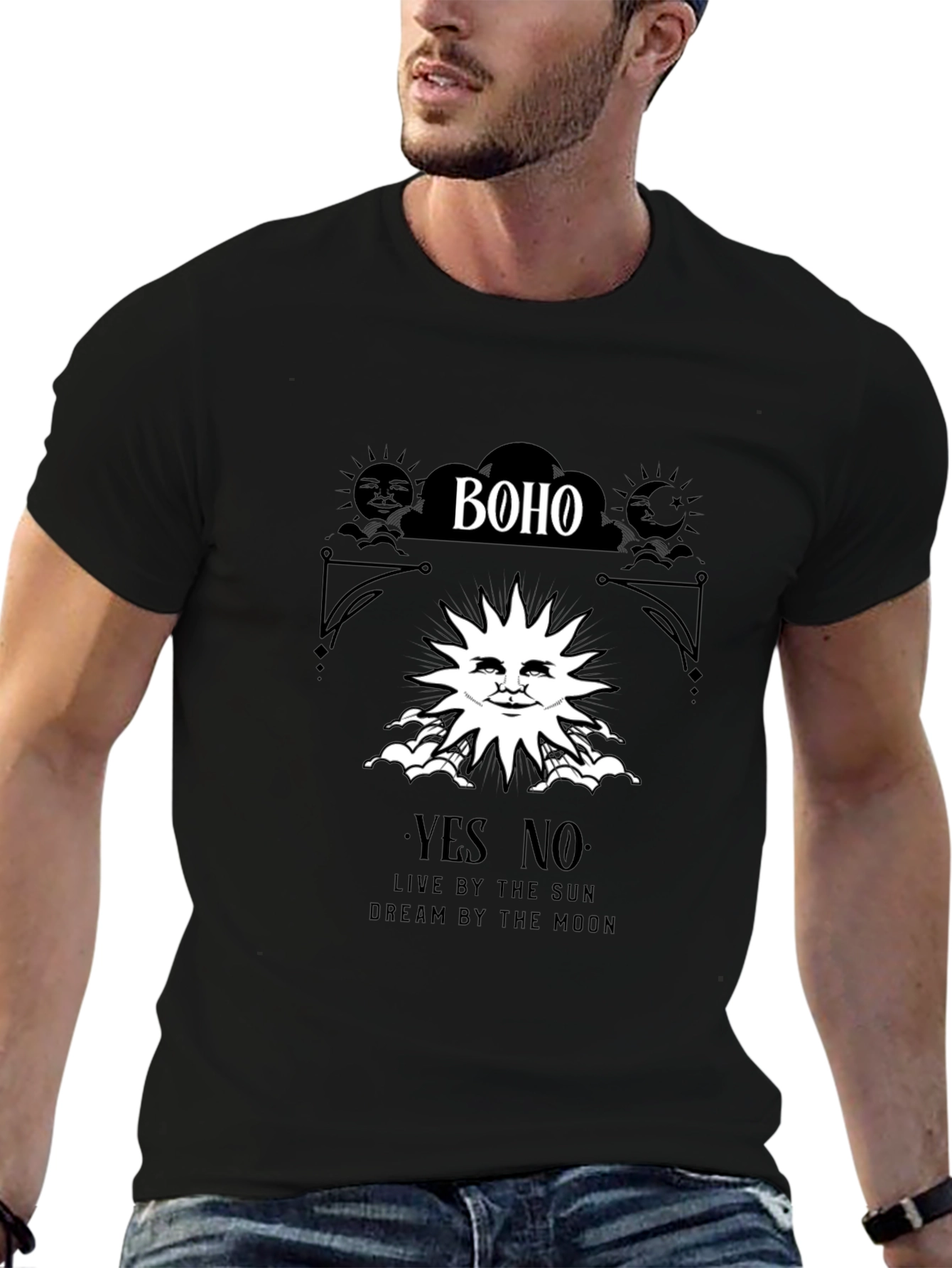 Boho Sun & Moon Graphic T-Shirt