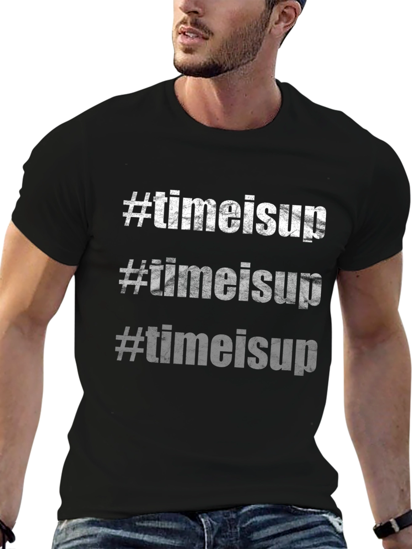 #TimeIsUp Graphic Tee - Black Cotton T-Shirt