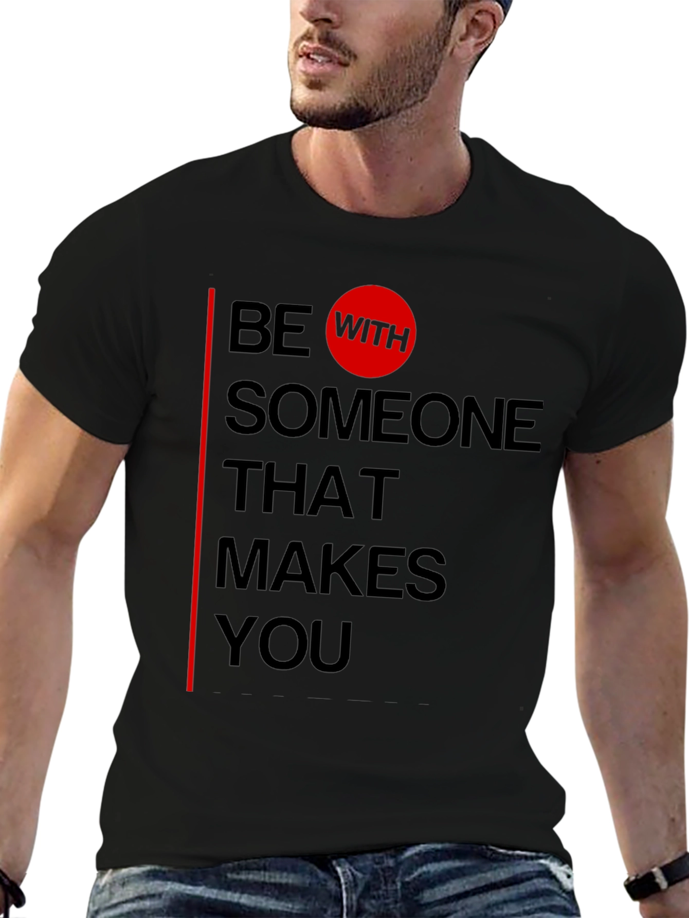 Be With Someone T-Shirt - Black Graphic Tee