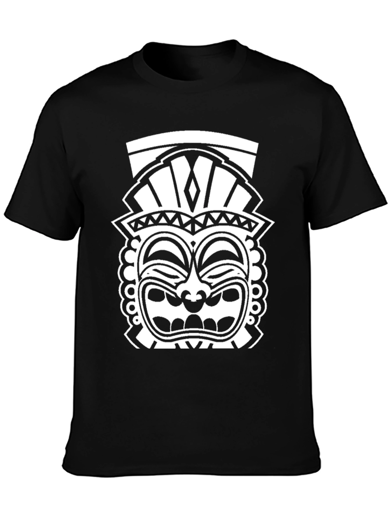 Tribal Tiki Graphic T-Shirt - Cool Black Tee